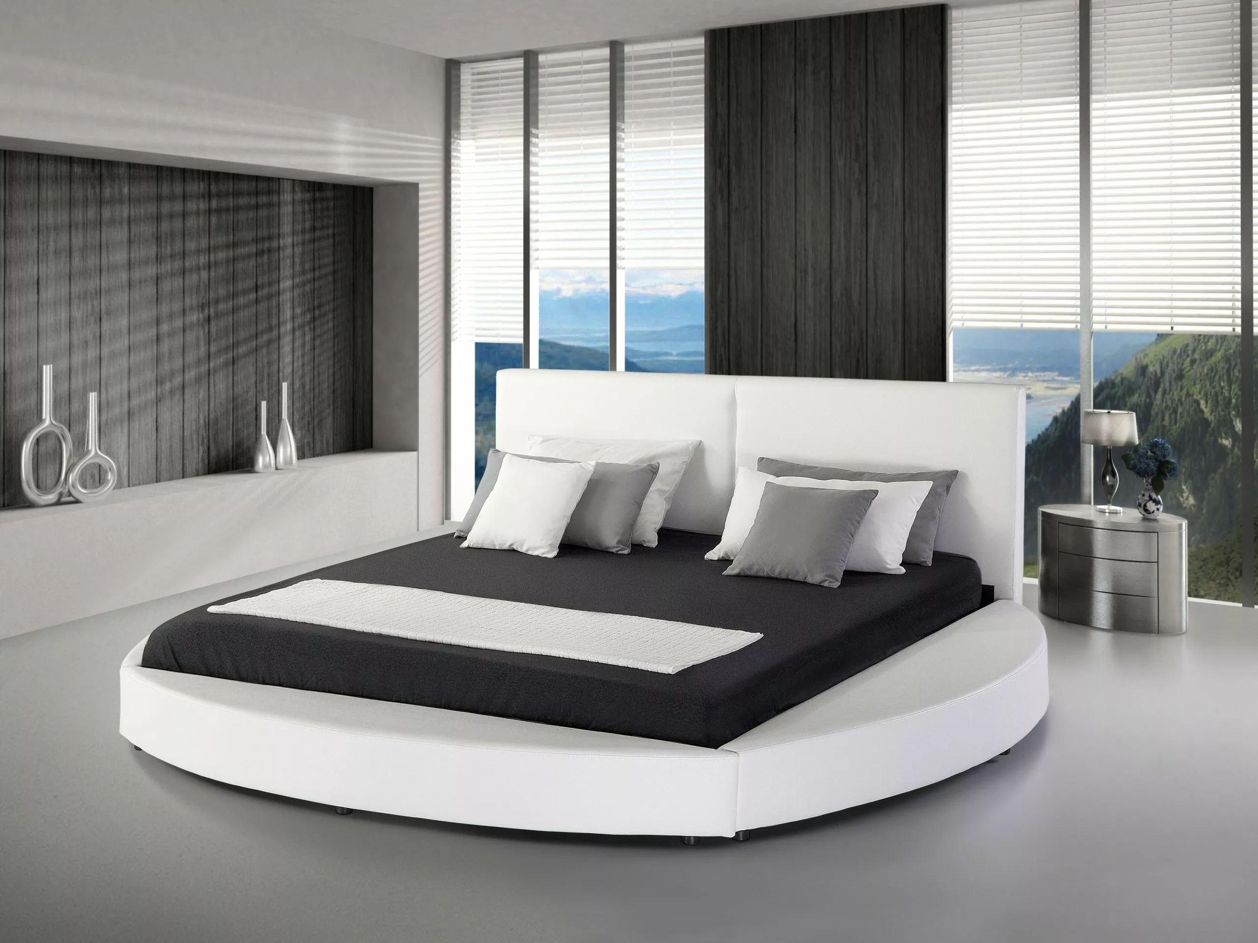 Beliani Bed Leer Wit 180 X 200 Cm LAVAL - Afbeelding 2