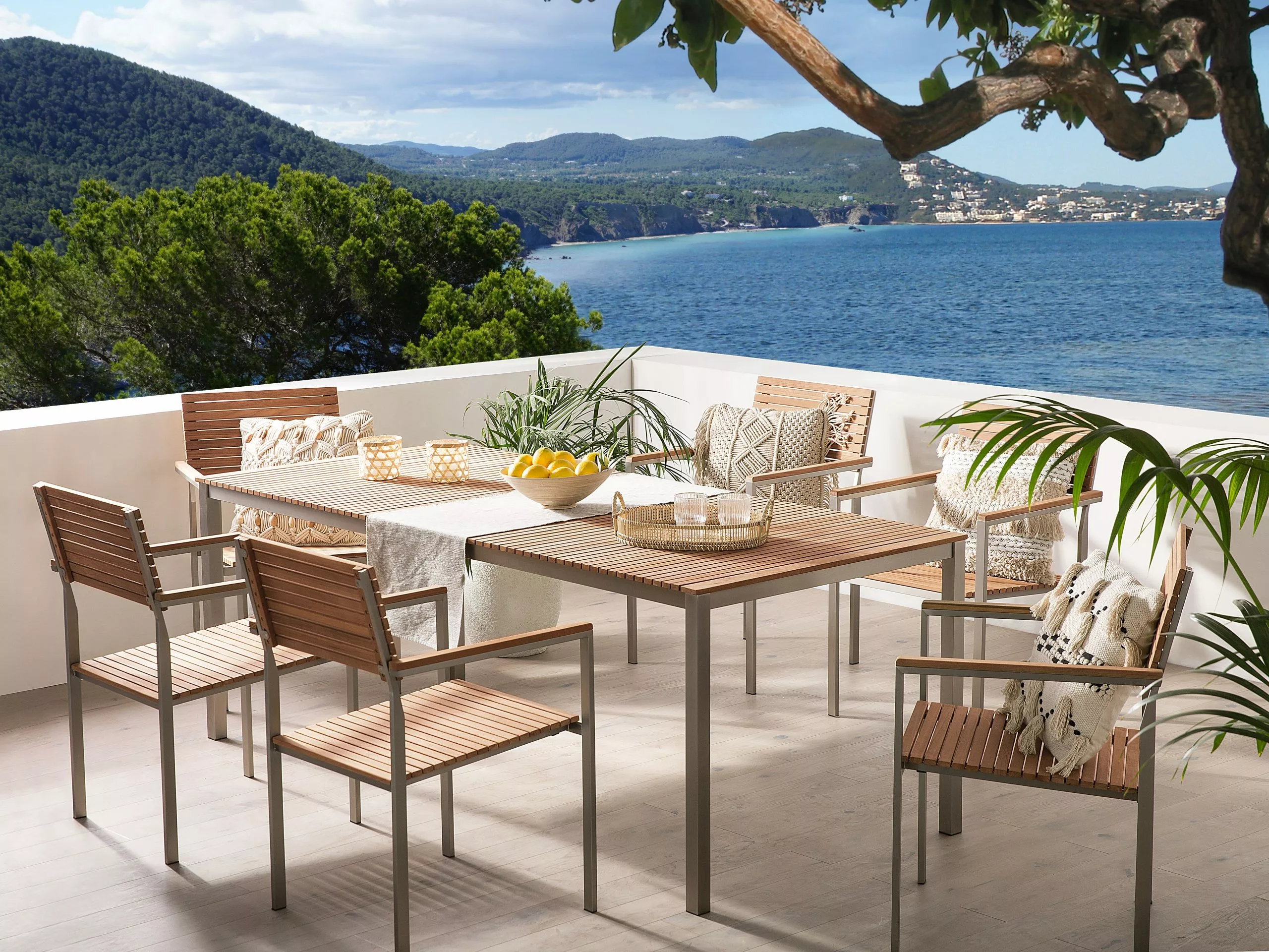 Beliani Tuintafel Teakhout Lichtbruin 200 X 90 Cm VIAREGGIO 4 Beliani Tuintafel Teakhout Lichtbruin 200 X 90 Cm VIAREGGIO - Afbeelding 2