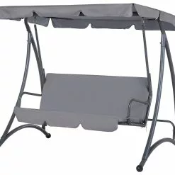 Beliani Schommelbank Donkergrijs TEMPLE