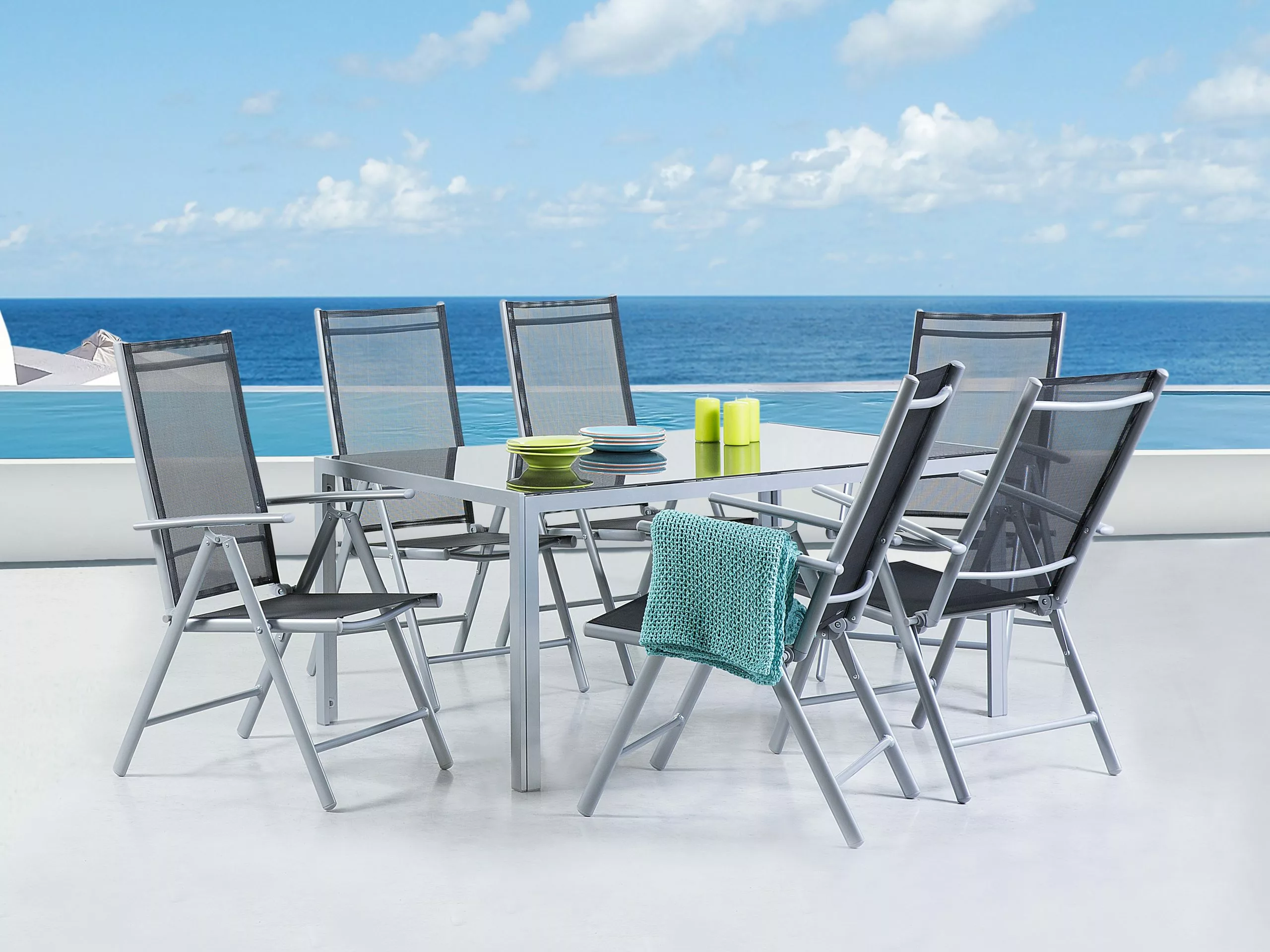 Beliani Tuinset Aluminium Zwart CATANIA 4 Beliani Tuinset Aluminium Zwart CATANIA - Afbeelding 2