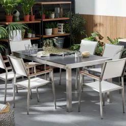 Beliani Tuintafel Graniet/RVS Zwart In Diverse Formaten GROSSETO -Exporteren Stoelen Winkel undef src sa picid 450371 type color image scaled