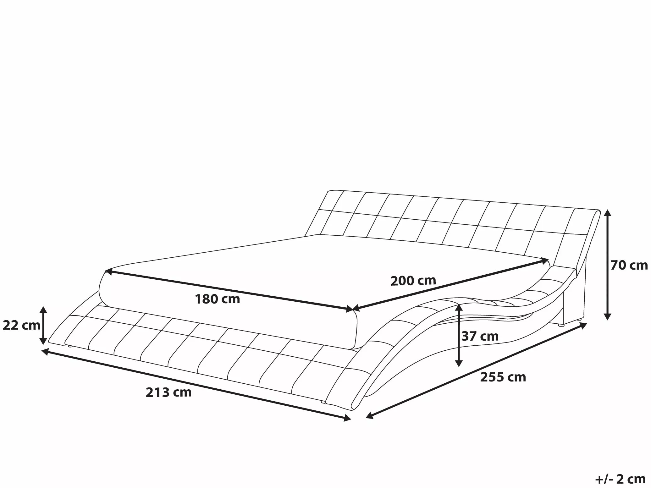 Beliani Bed Leer Wit 180 X 200 Cm VICHY - Afbeelding 8