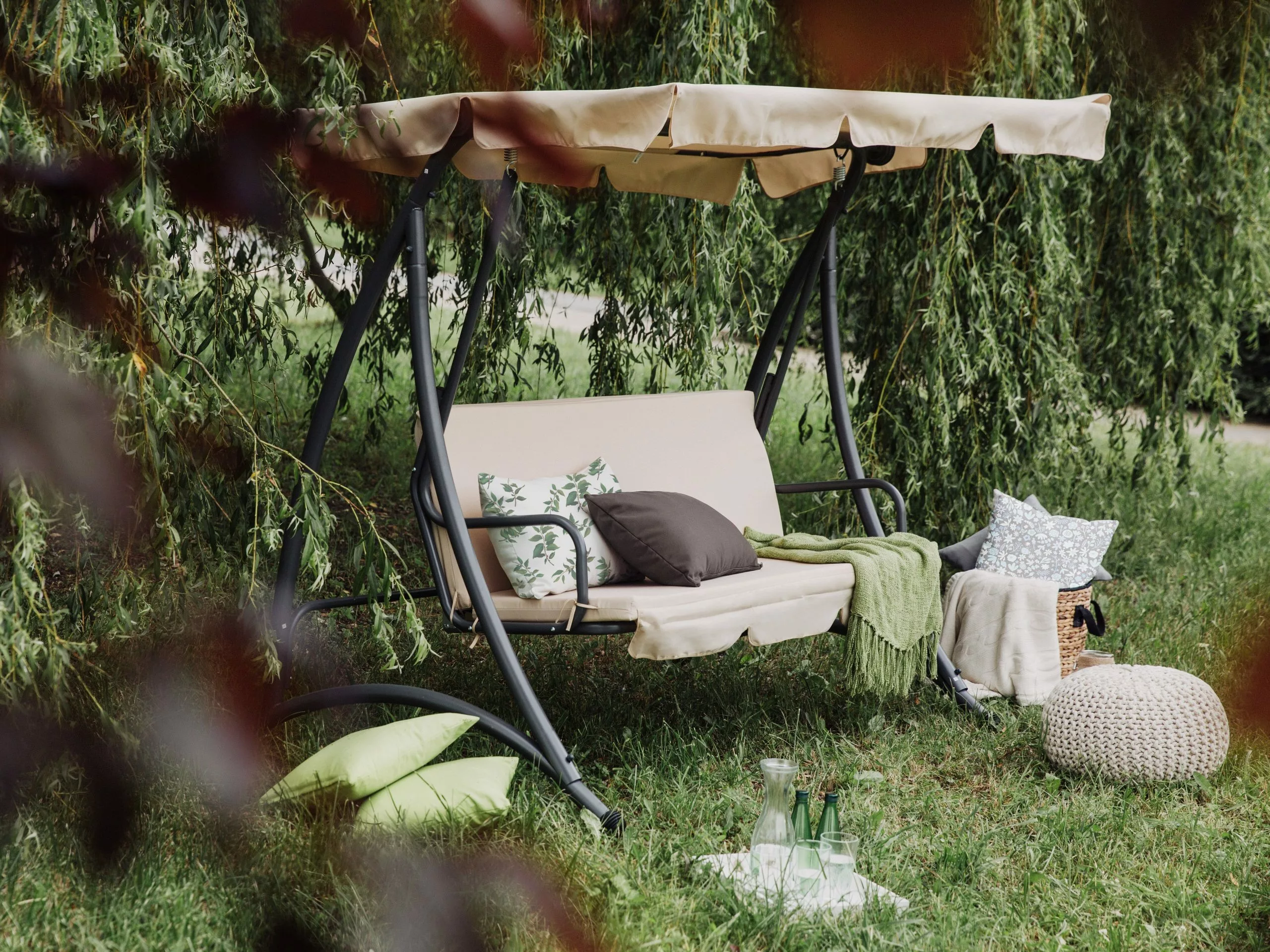 Beliani Schommelbank Beige TEMPLE - Afbeelding 2