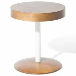 Beliani Bijzettafel Donkerbruin OREGON