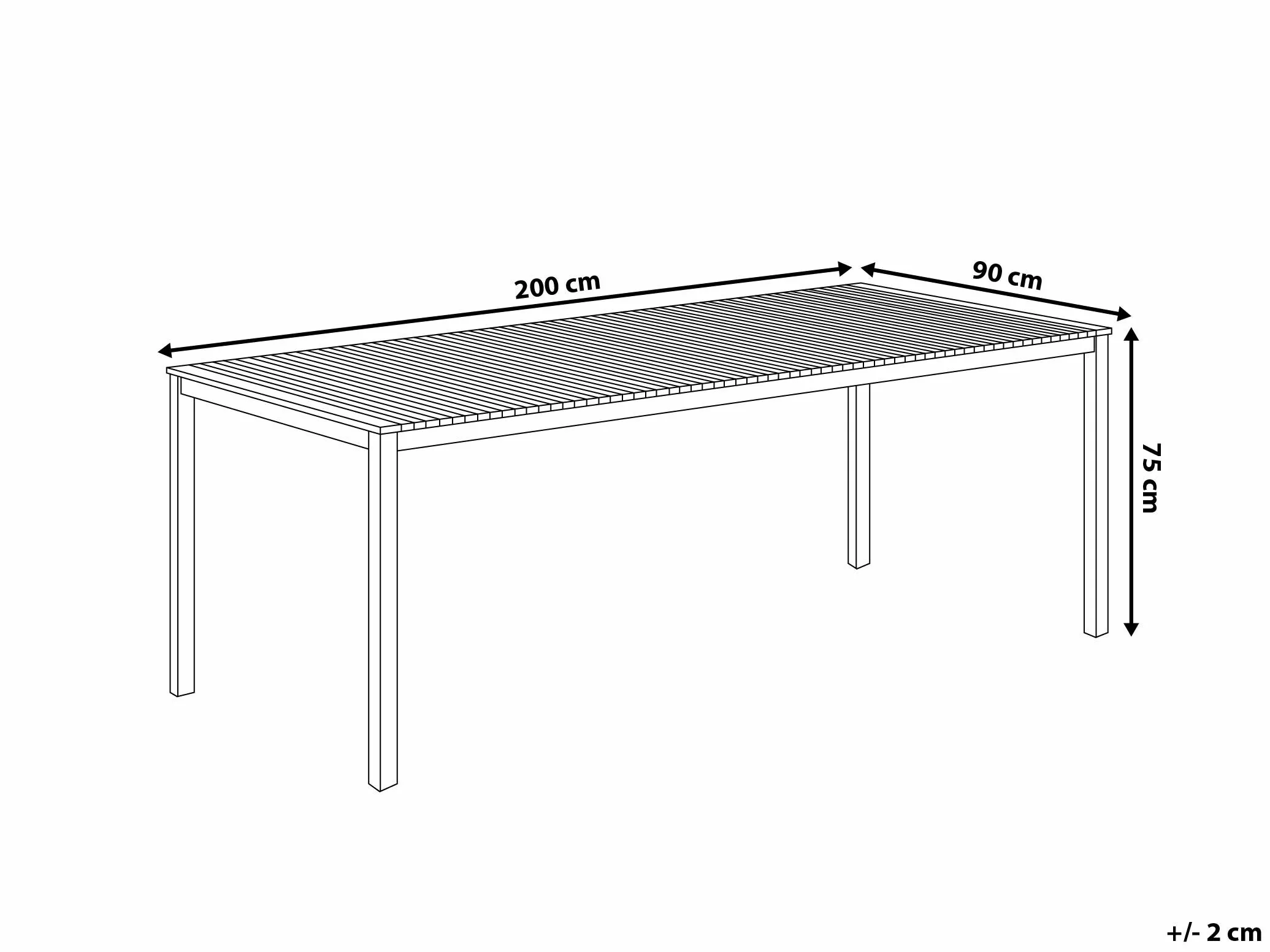 Beliani Tuintafel Teakhout Lichtbruin 200 X 90 Cm VIAREGGIO 7 Beliani Tuintafel Teakhout Lichtbruin 200 X 90 Cm VIAREGGIO - Afbeelding 5