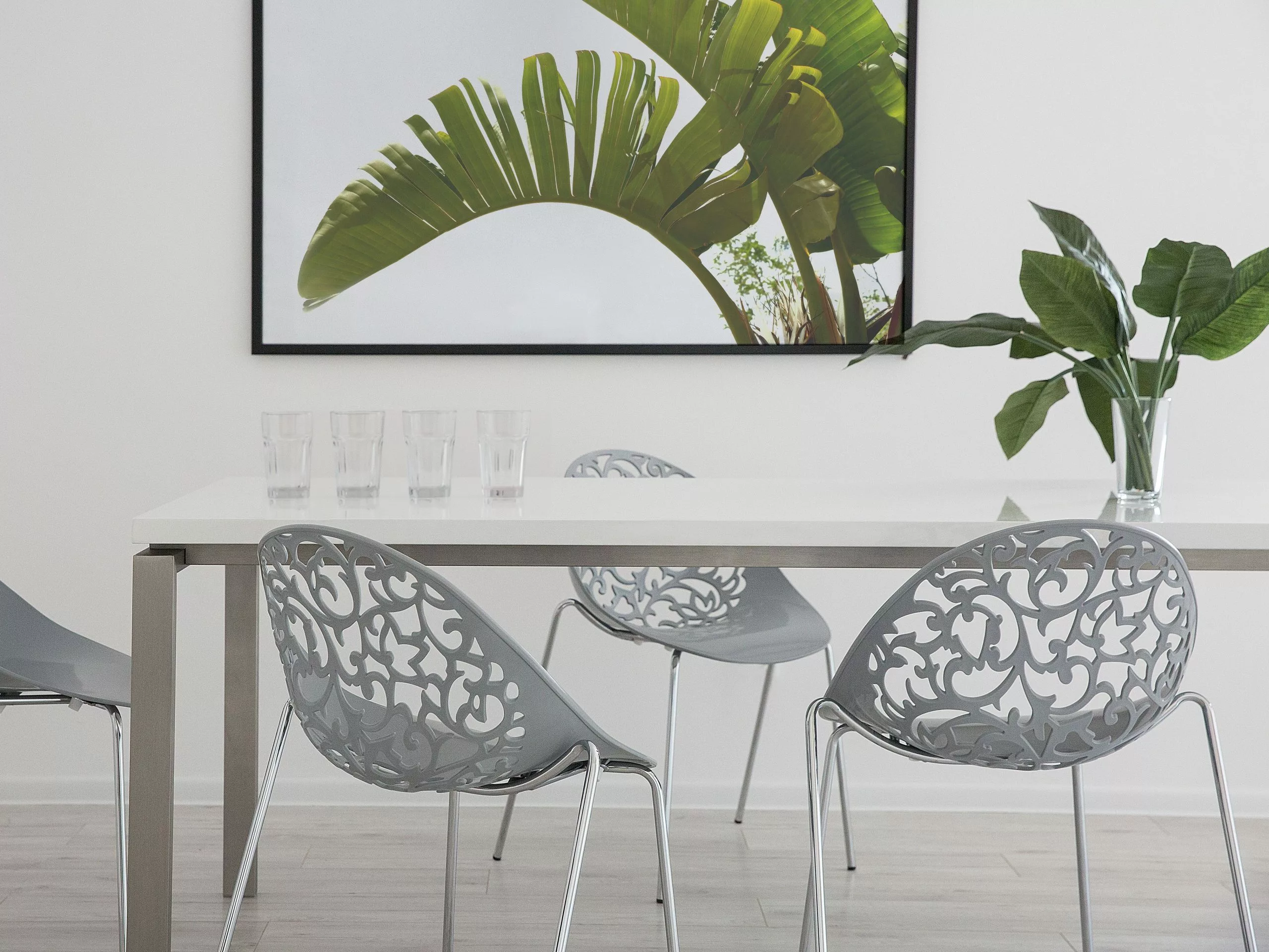 Beliani Eetkamerstoel Set Van 4 Kunststof Grijs MUMFORD - Afbeelding 2