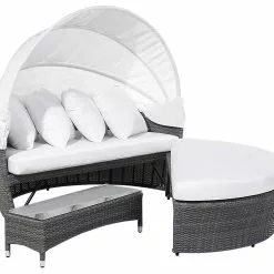 Beliani Zonne-eiland Rotan Grijs SYLT LUX