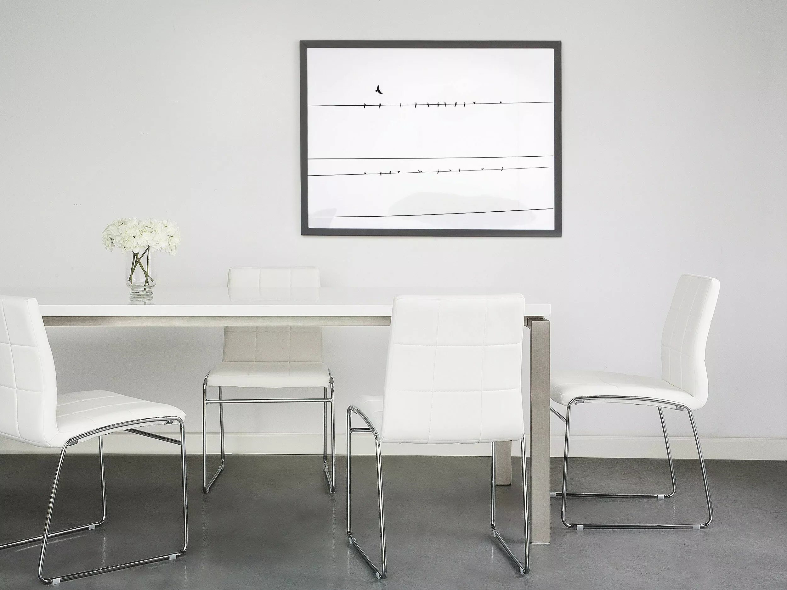 Beliani Eetkamerstoel Set Van 2 Kunstleer Wit KIRON - Afbeelding 2