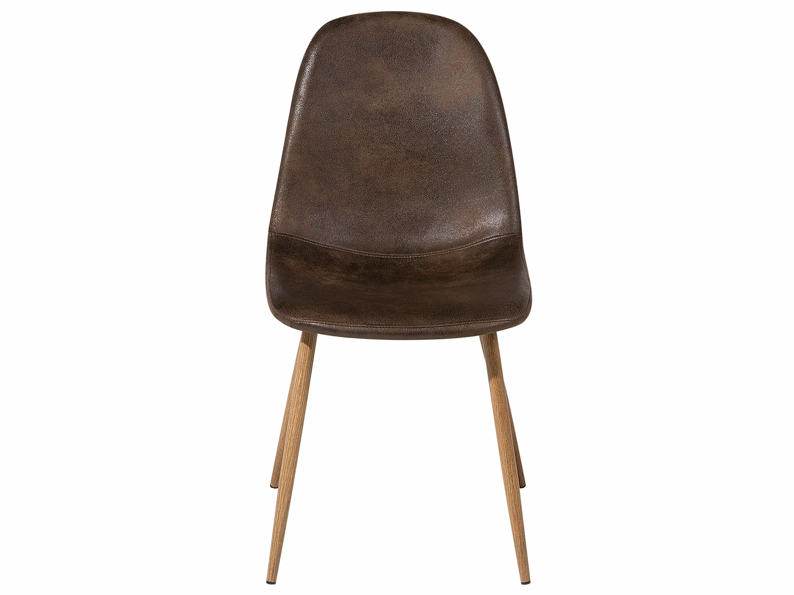 Beliani Eetkamerstoel Set Van 2 Kunstleer Donkerbruin BRUCE 6 Beliani Eetkamerstoel Set Van 2 Kunstleer Donkerbruin BRUCE - Afbeelding 4