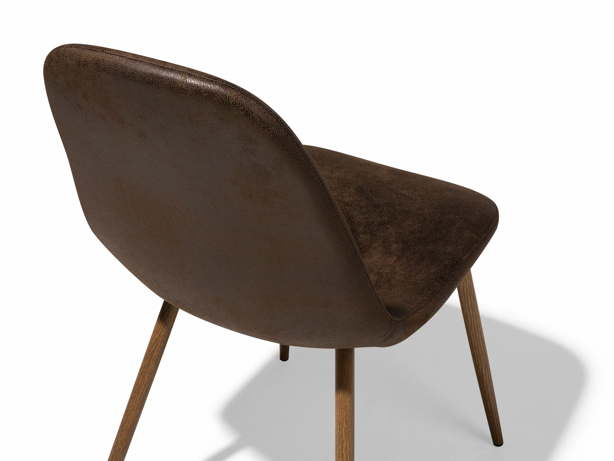 Beliani Eetkamerstoel Set Van 2 Kunstleer Donkerbruin BRUCE 11 Beliani Eetkamerstoel Set Van 2 Kunstleer Donkerbruin BRUCE - Afbeelding 9