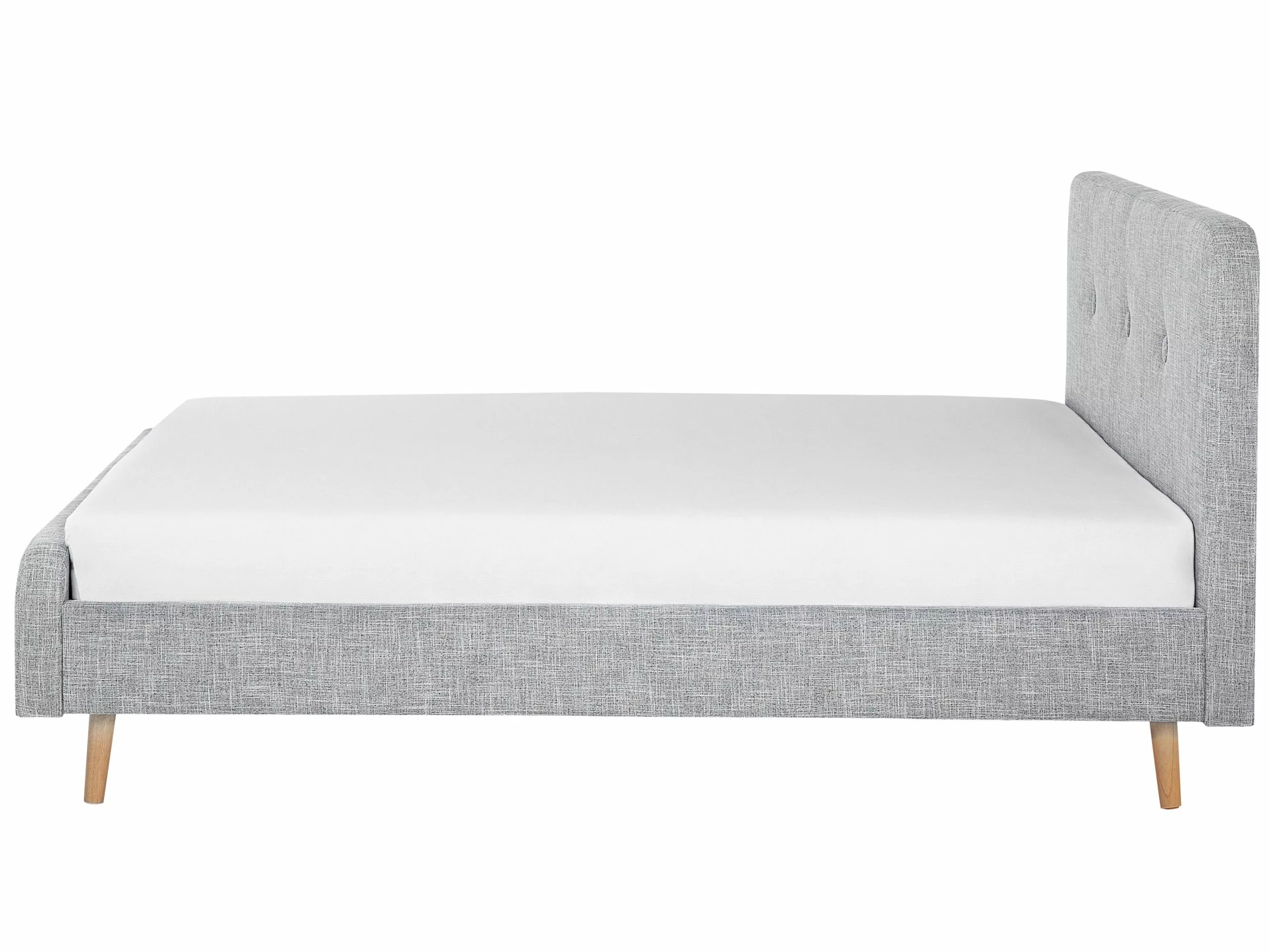 Beliani Bed Stof Lichtgrijs In Diverse Formaten RENNES - Afbeelding 5