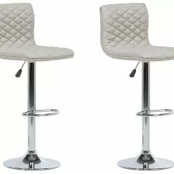 Beliani Barkruk Set Van 2 Stof Beige ORLANDO