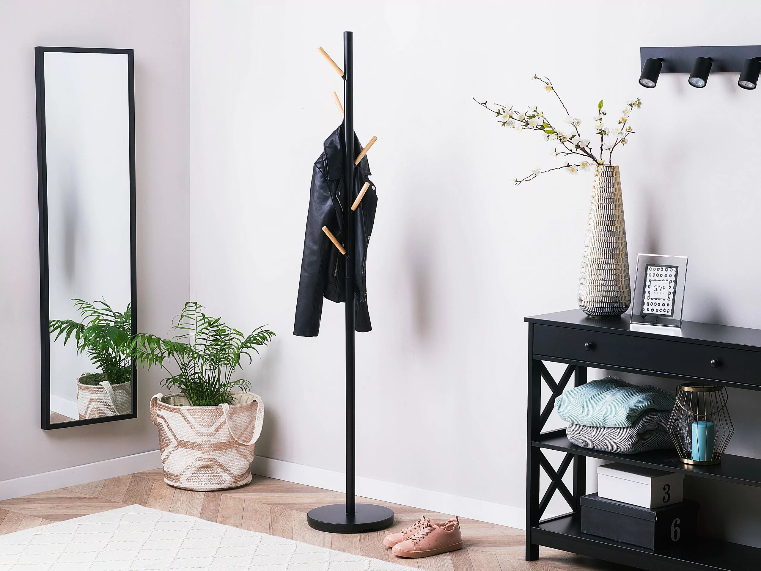 Beliani Sidetable Met 1 Lade Zwart MONTGOMERY - Afbeelding 3