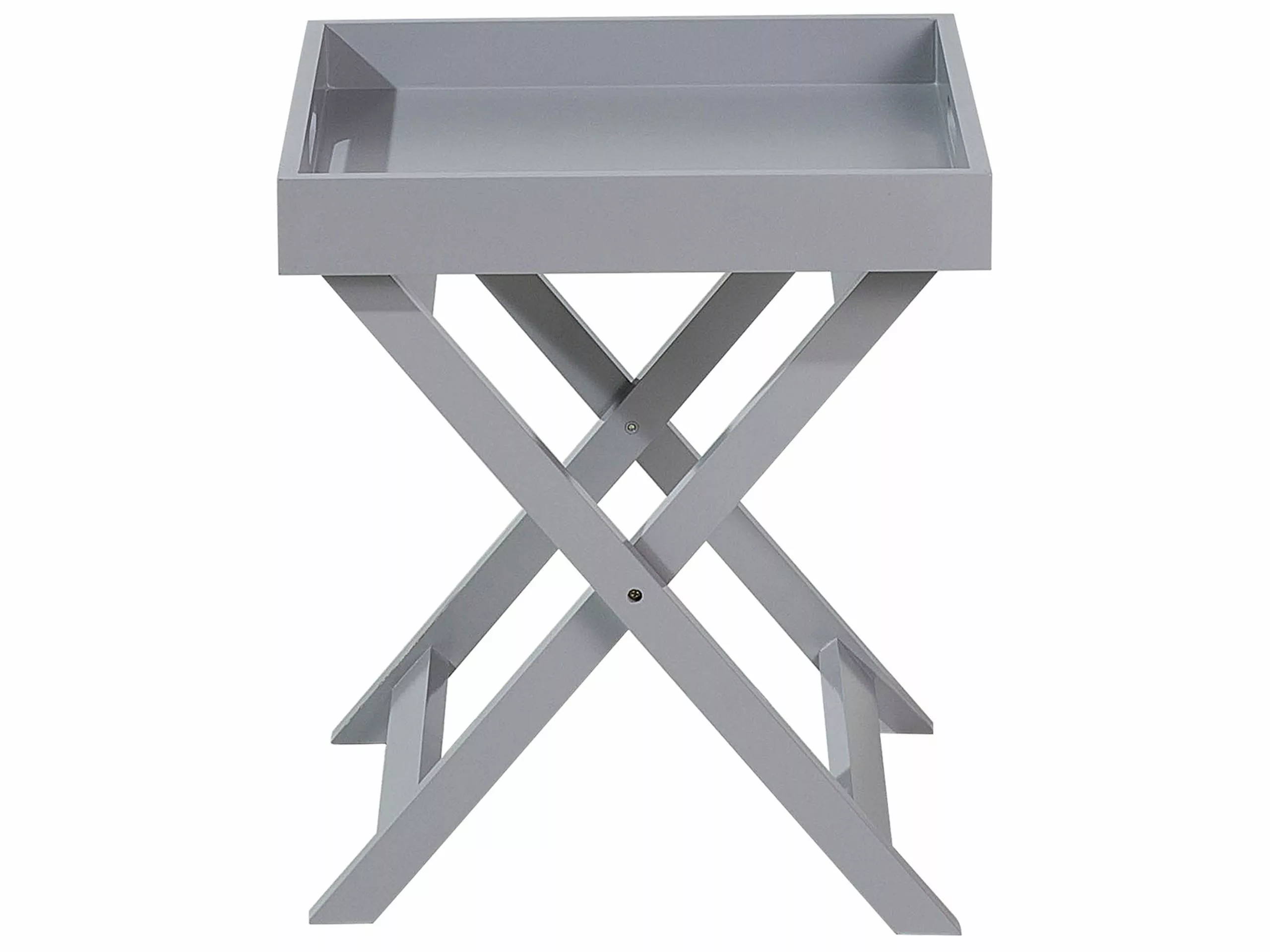 Beliani Bijzettafel Grijs CHESTER - Afbeelding 7