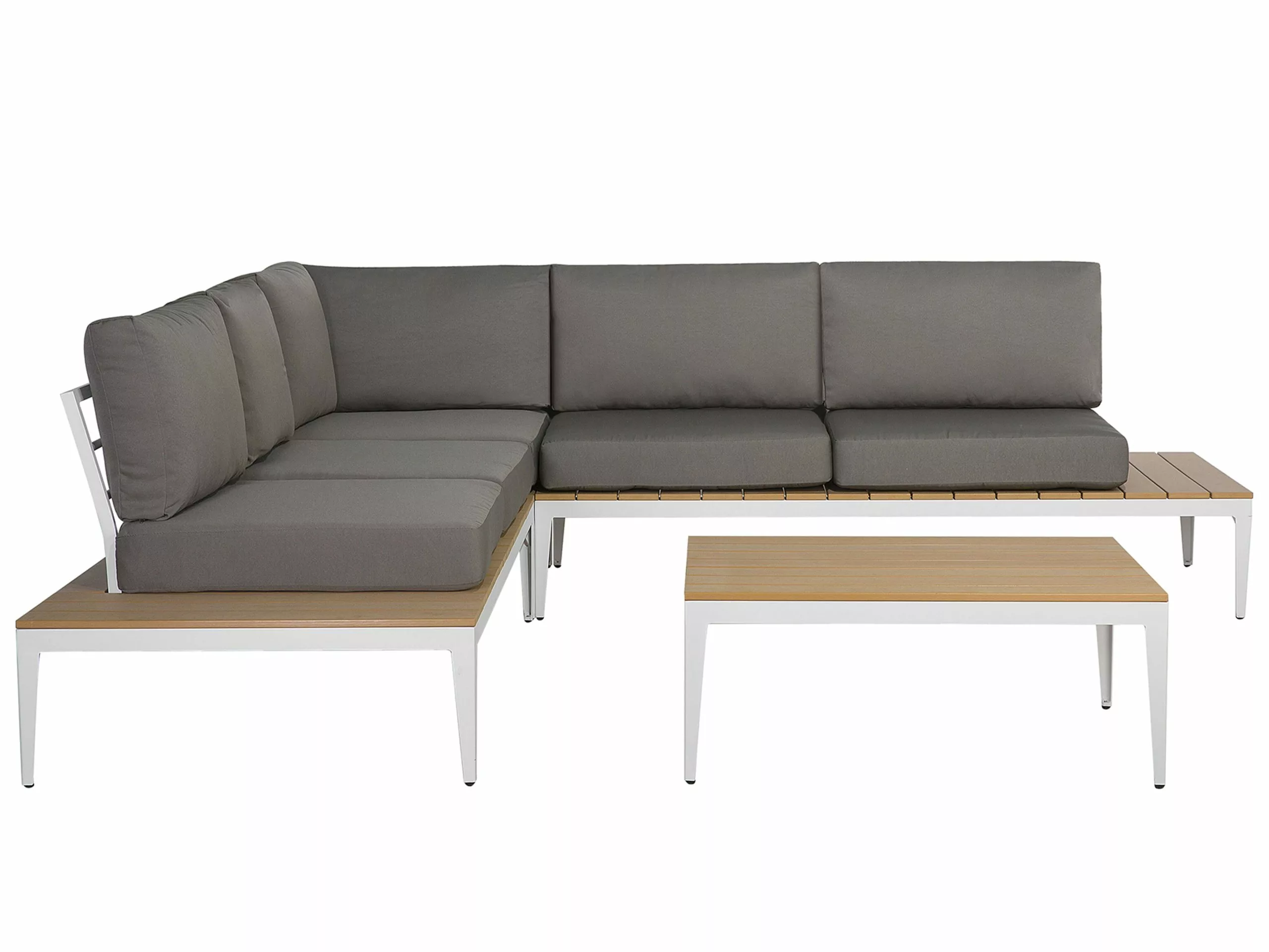Beliani Loungeset 5-zits Aluminium Grijs POSITANO