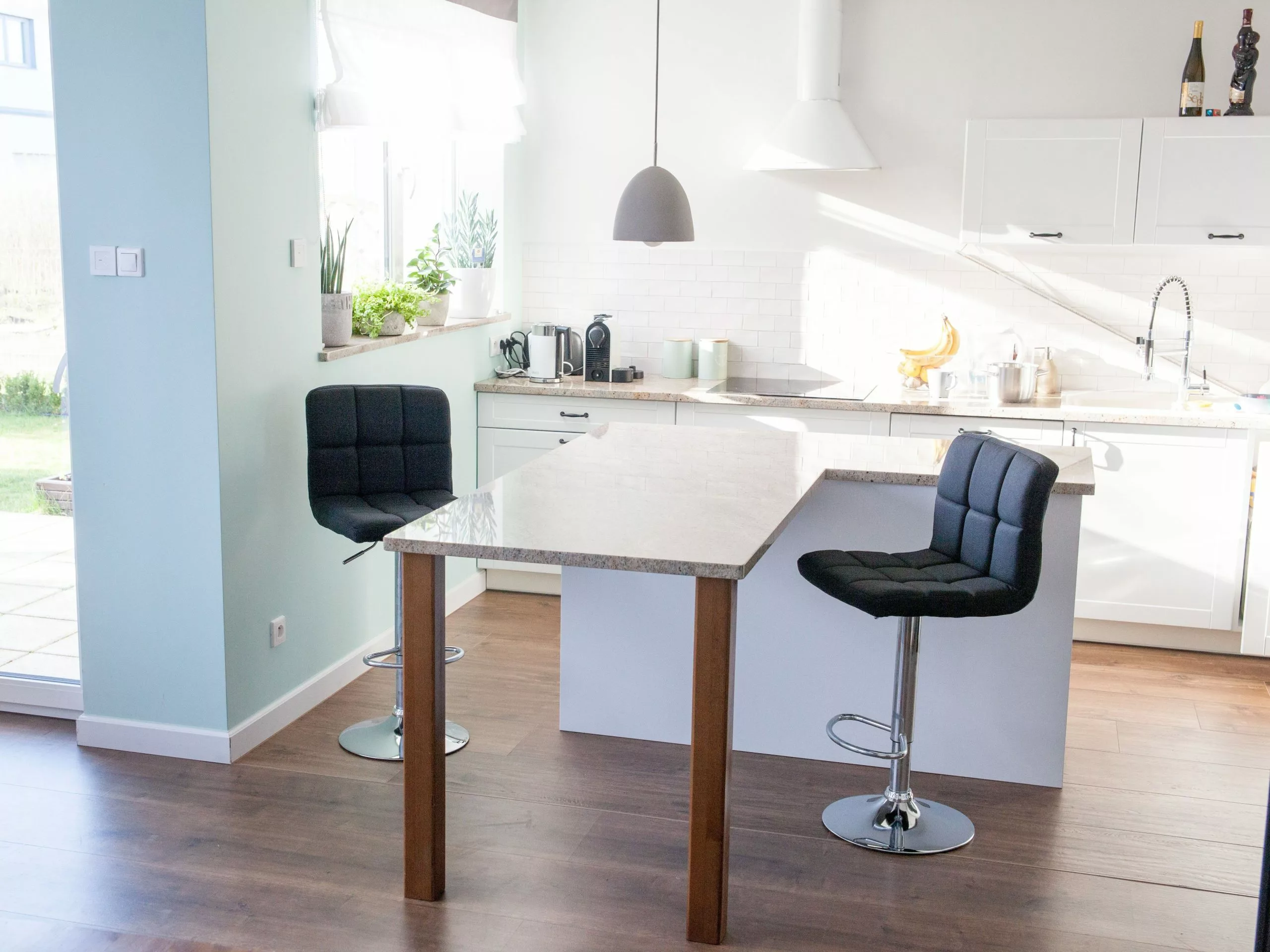 Beliani Barkruk Set Van 2 Stof Zwart MARION - Afbeelding 2