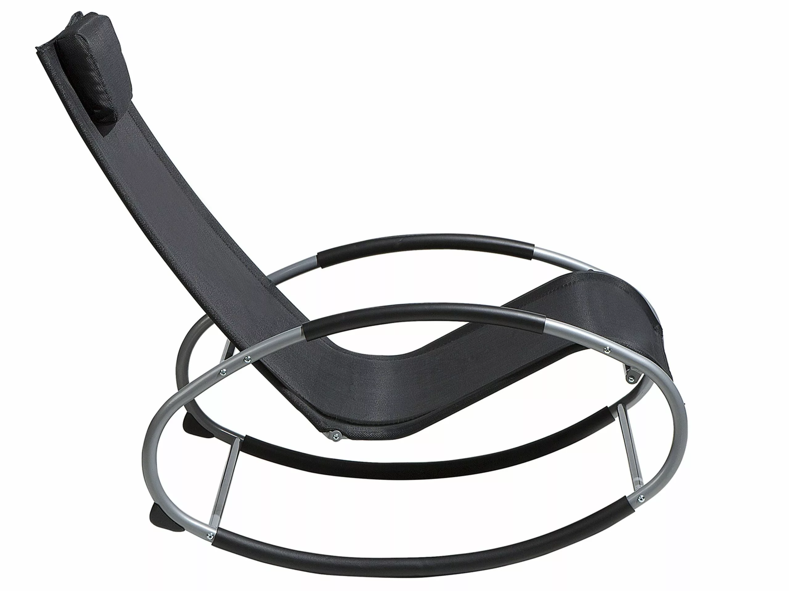 Beliani Ligstoel Zwart CAMPO - Afbeelding 6