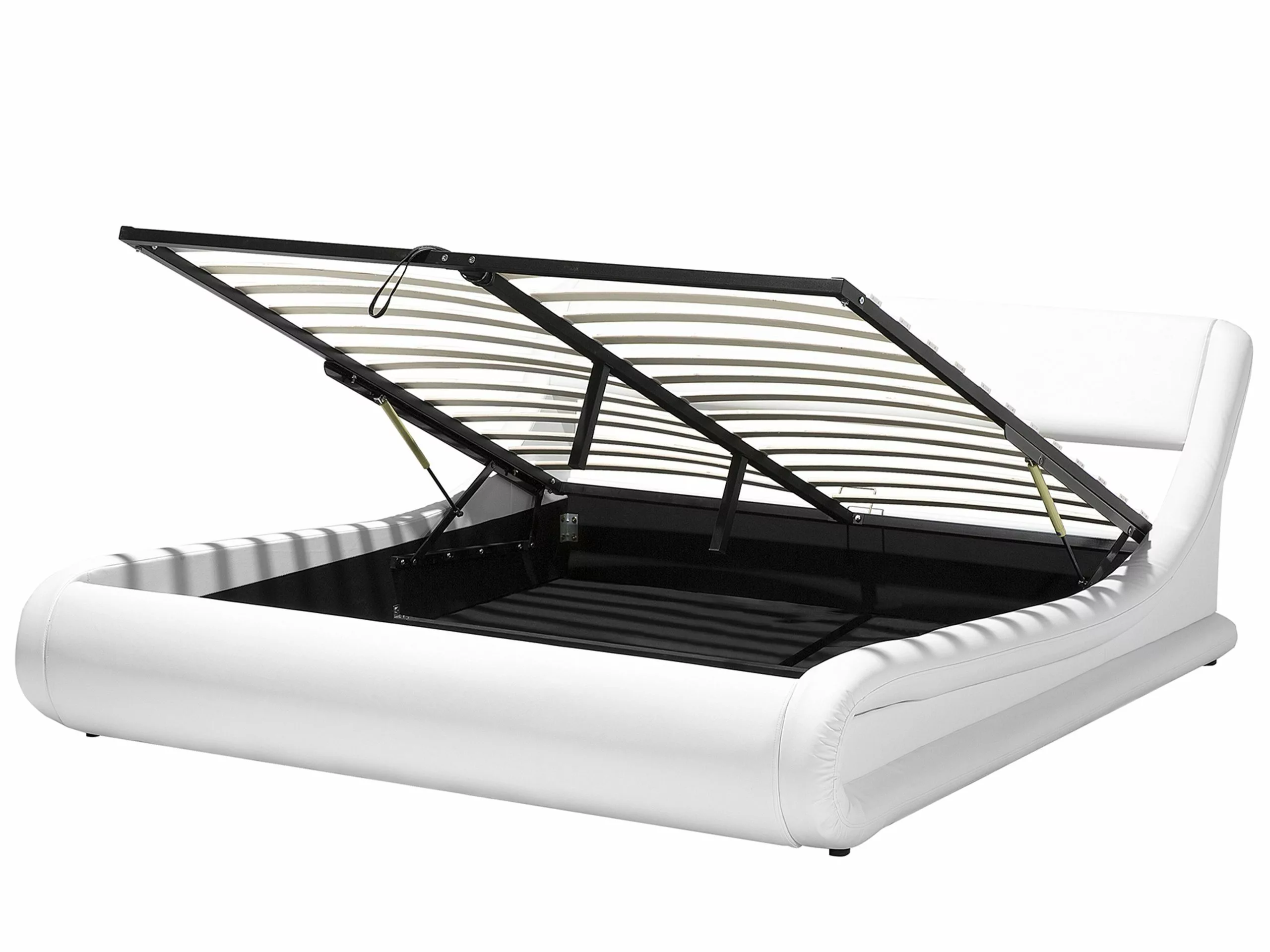 Beliani Bed Kunstleer Wit Met Opbergruimte In Diverse Formaten AVIGNON