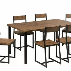 Beliani 6-zits Eetkamerset Bruin LAREDO