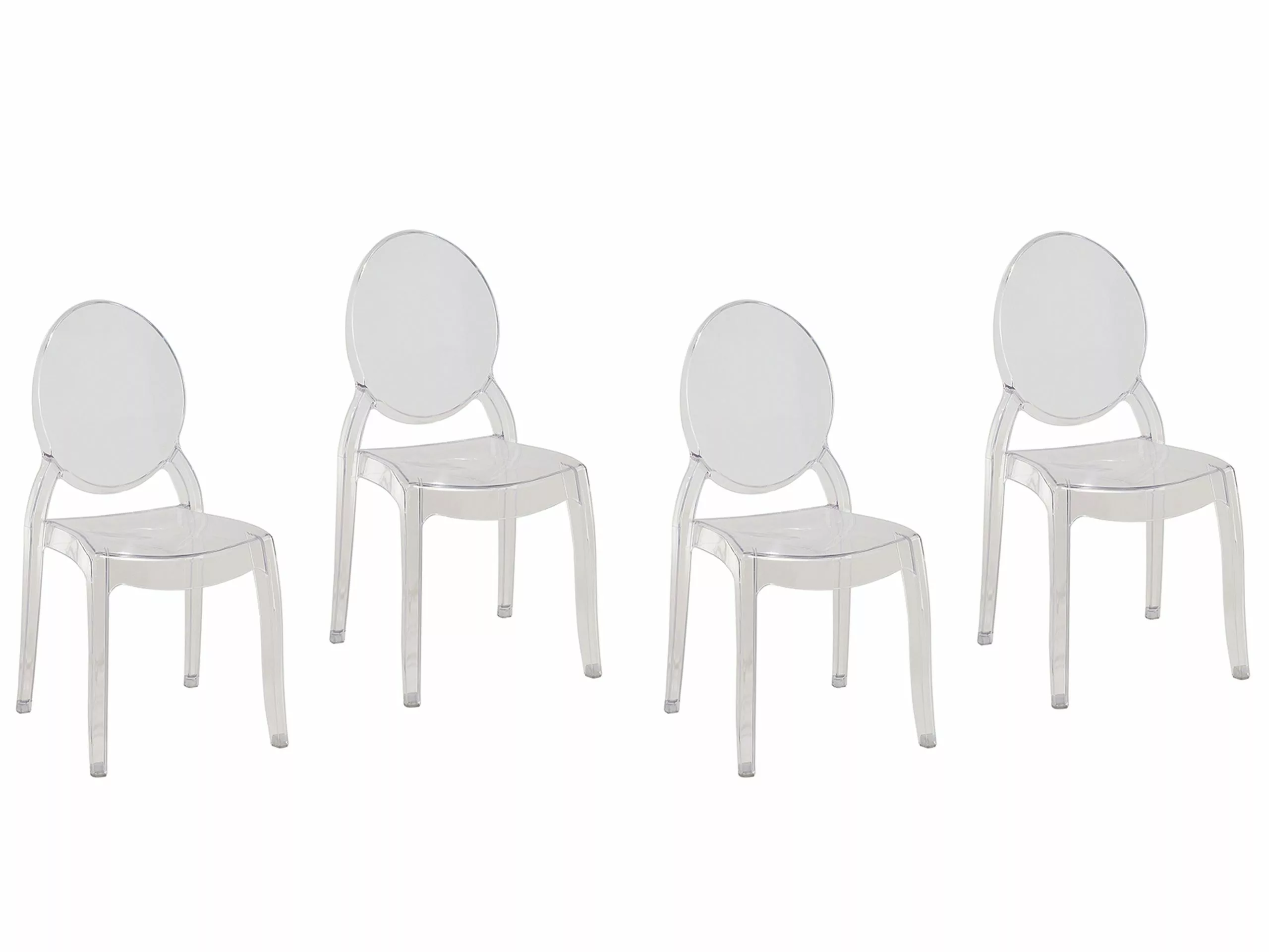 Beliani Eetkamerstoel Set Van 4 Kunststof Transparant MERTON 3 Beliani Eetkamerstoel Set Van 4 Kunststof Transparant MERTON