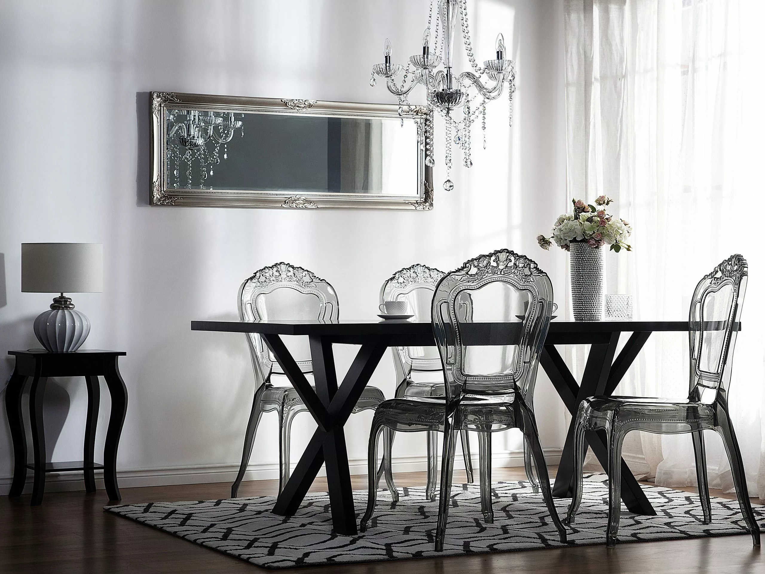 Beliani Eetkamerstoel Set Van 2 Kunststof Zwart VERMONT - Afbeelding 2