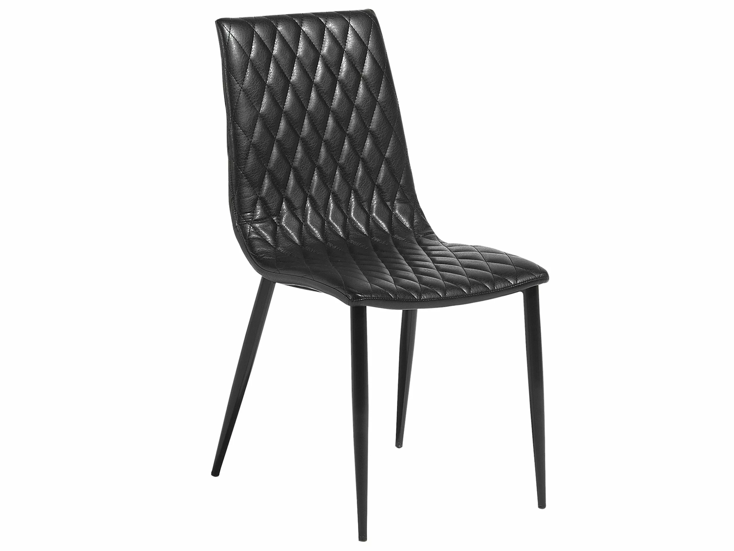 Beliani Eetkamerstoel Set Van 2 Kunstleer Zwart MONTANA - Afbeelding 3