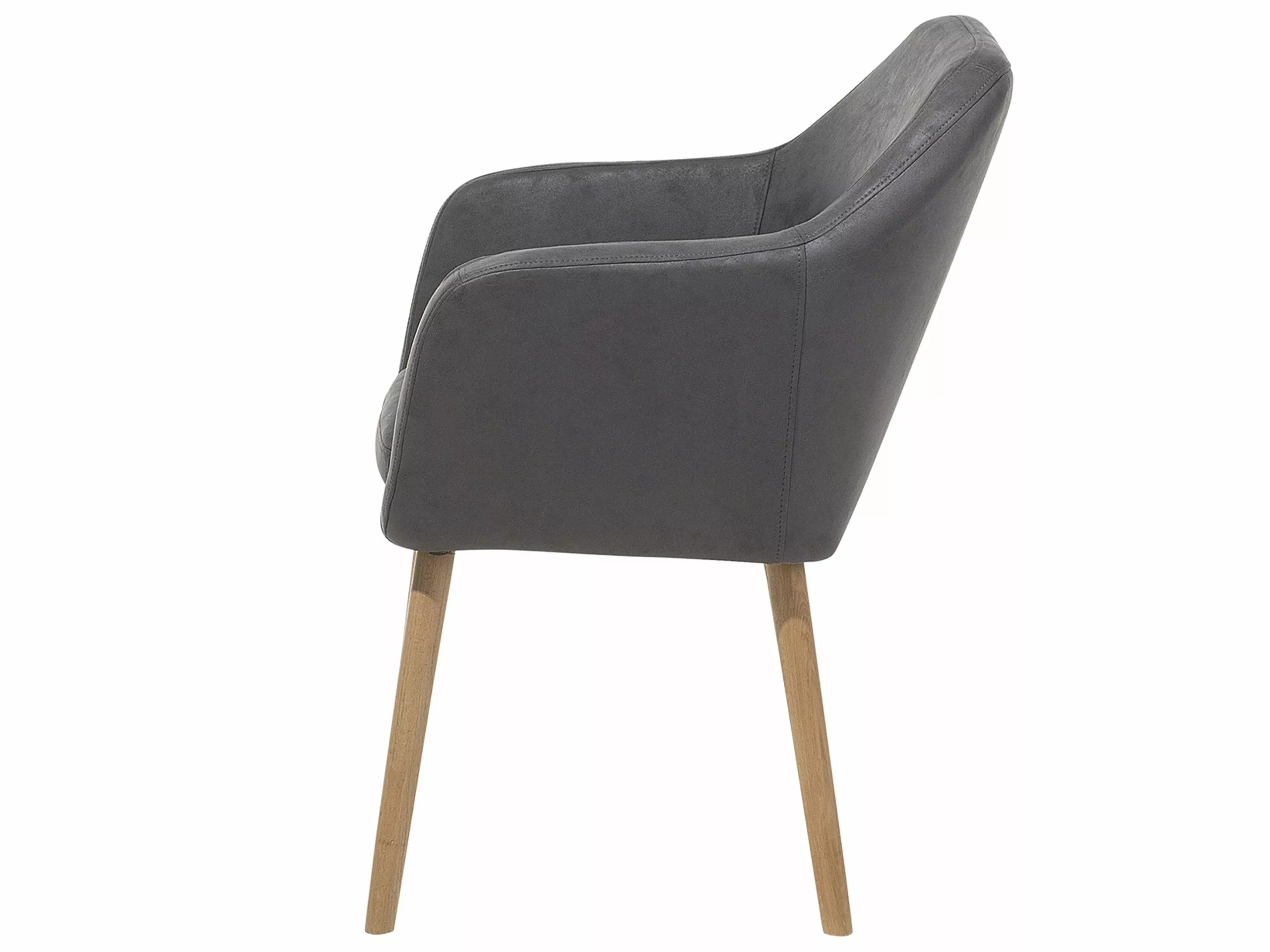 Beliani Eetkamerstoel Kunstleer Grijs YORKVILLE - Afbeelding 6