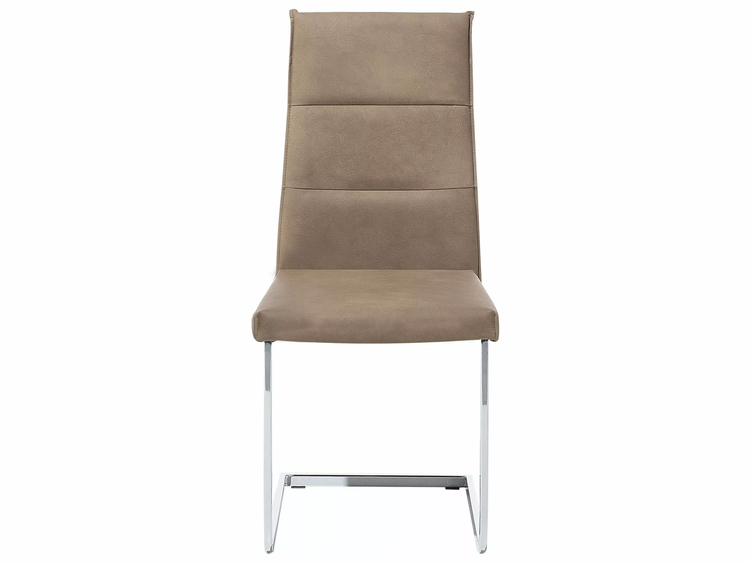 Beliani Eetkamerstoel Set Van 2 Kunstleer Beige ROCKFORD - Afbeelding 4