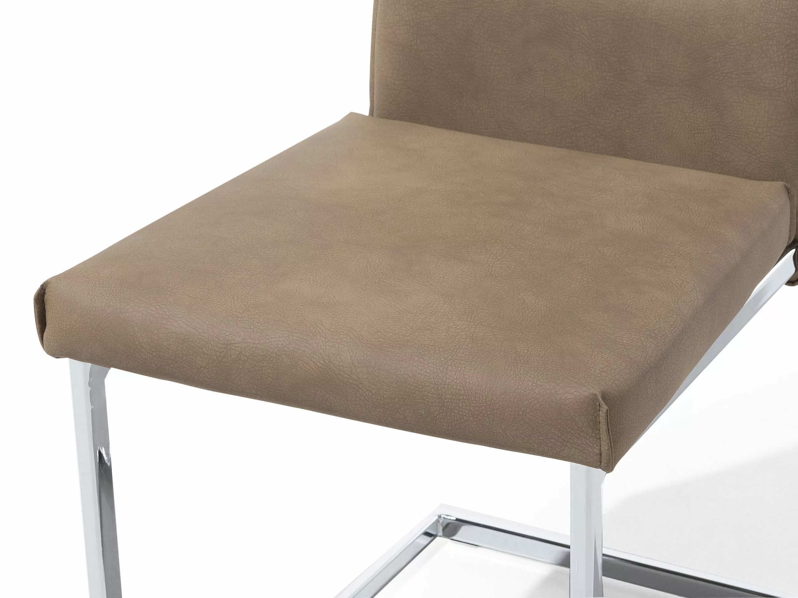 Beliani Eetkamerstoel Set Van 2 Kunstleer Beige ROCKFORD - Afbeelding 9