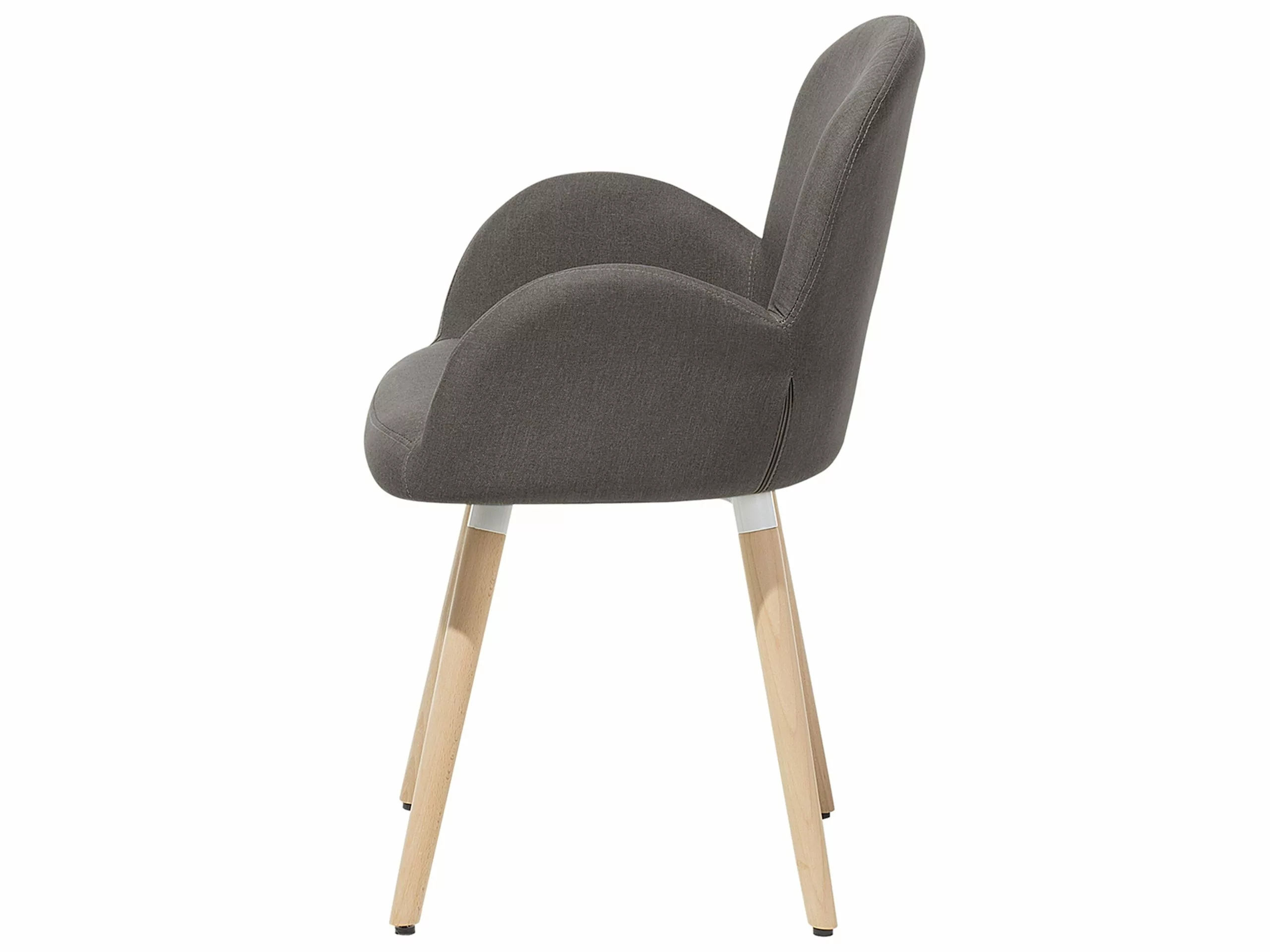 Beliani Eetkamerstoel Set Van 2 Stof Bruin BROOKVILLE - Afbeelding 5