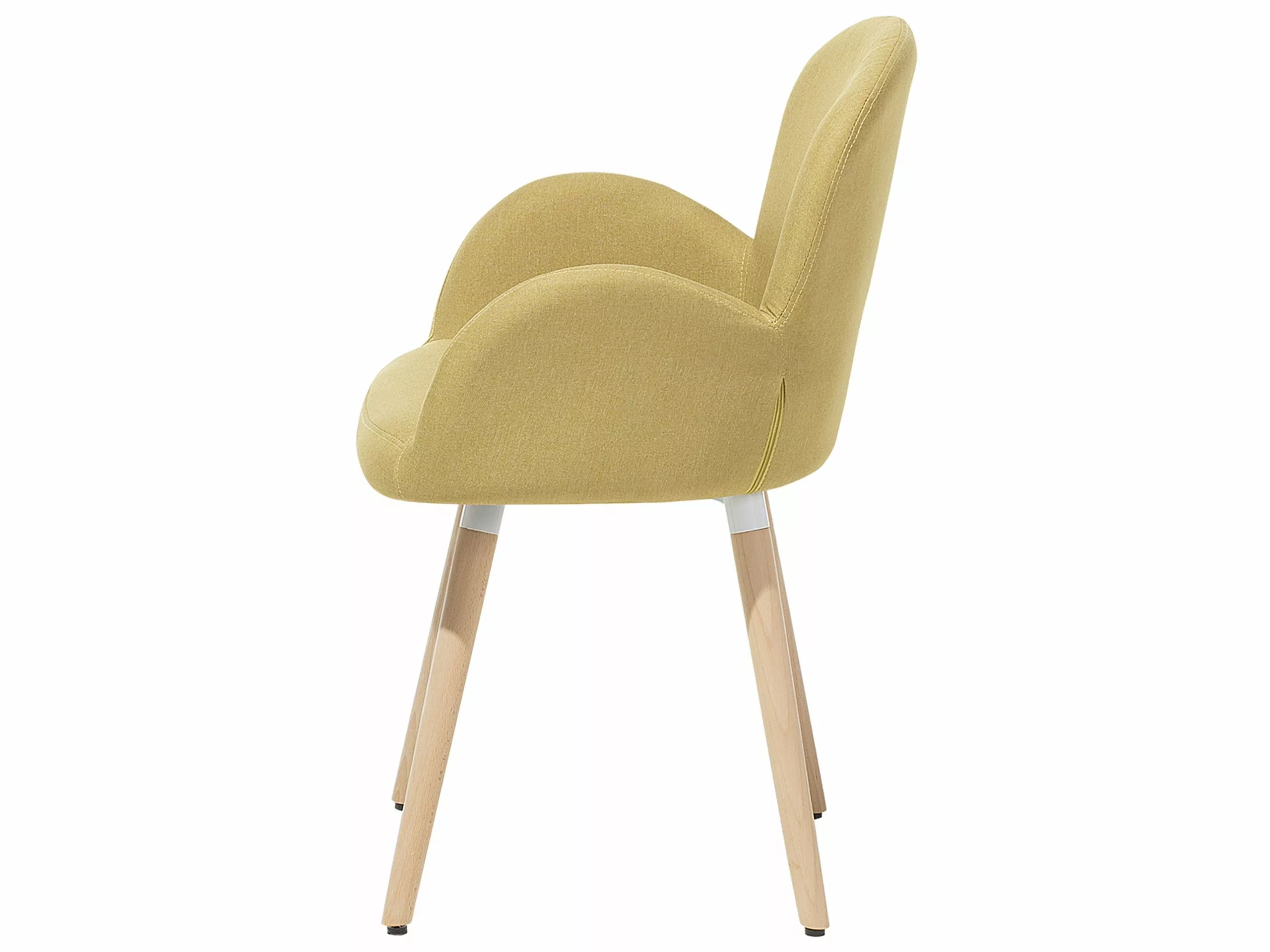 Beliani Eetkamerstoel Set Van 2 Stof Mosterdgeel BROOKVILLE - Afbeelding 6