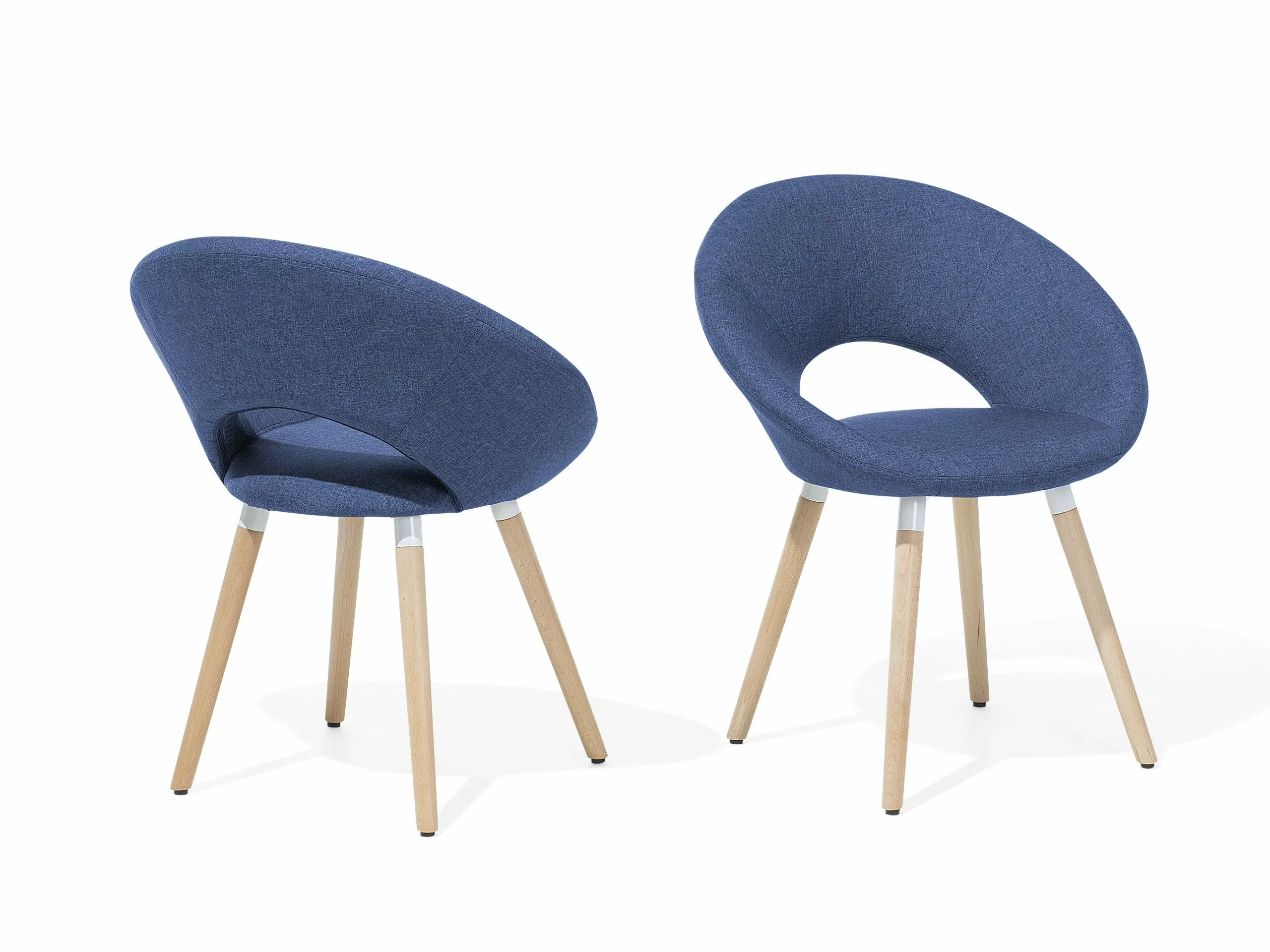 Beliani Eetkamerstoel Set Van 2 Stof Donkerblauw ROSLYN 5 Beliani Eetkamerstoel Set Van 2 Stof Donkerblauw ROSLYN - Afbeelding 3