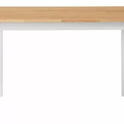 Beliani Eettafel Rubberboomhout Wit/bruin 120 X 75 Cm HOUSTON -Exporteren Stoelen Winkel undef src sa picid 697760 type whitesh image scaled