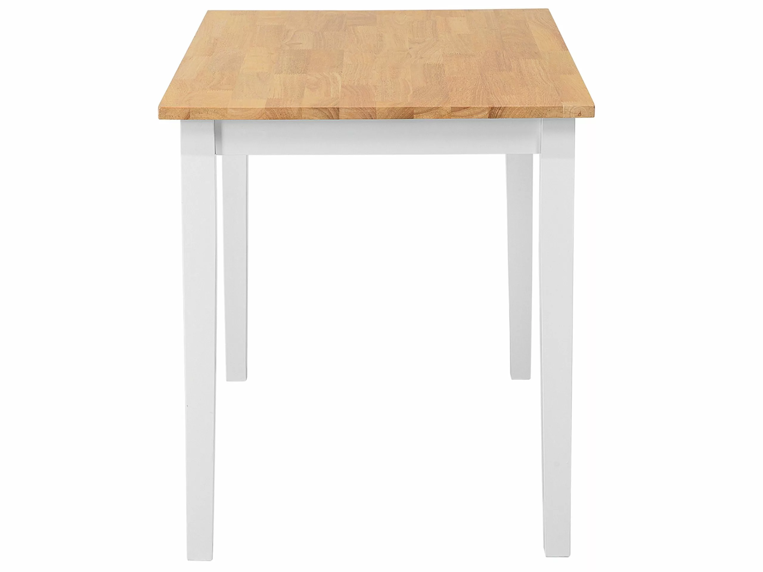 Beliani Eettafel Rubberboomhout Wit/bruin 120 X 75 Cm HOUSTON - Afbeelding 9