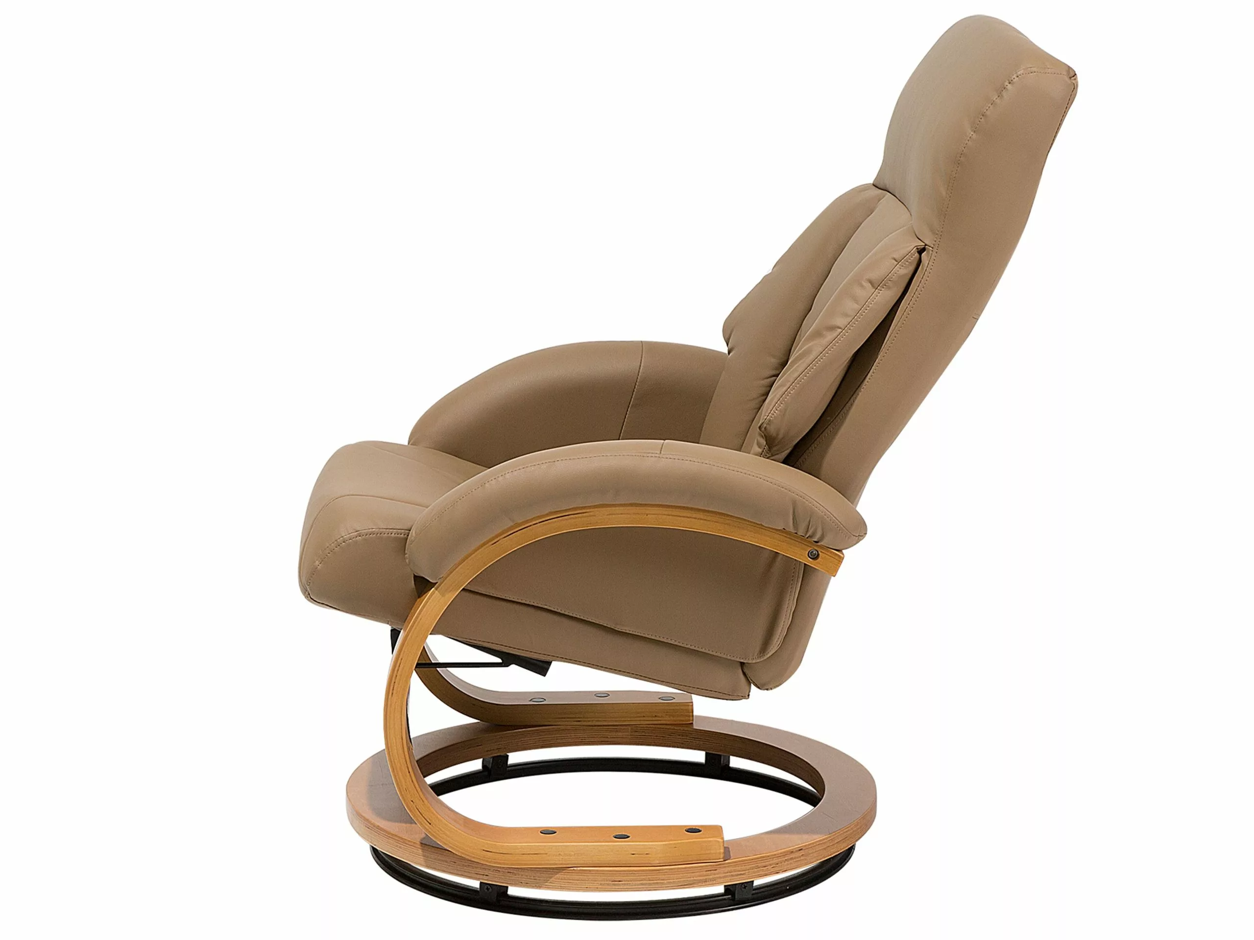 Beliani Massagestoel Met Hocker Kunstleer Beige FORCE - Afbeelding 5