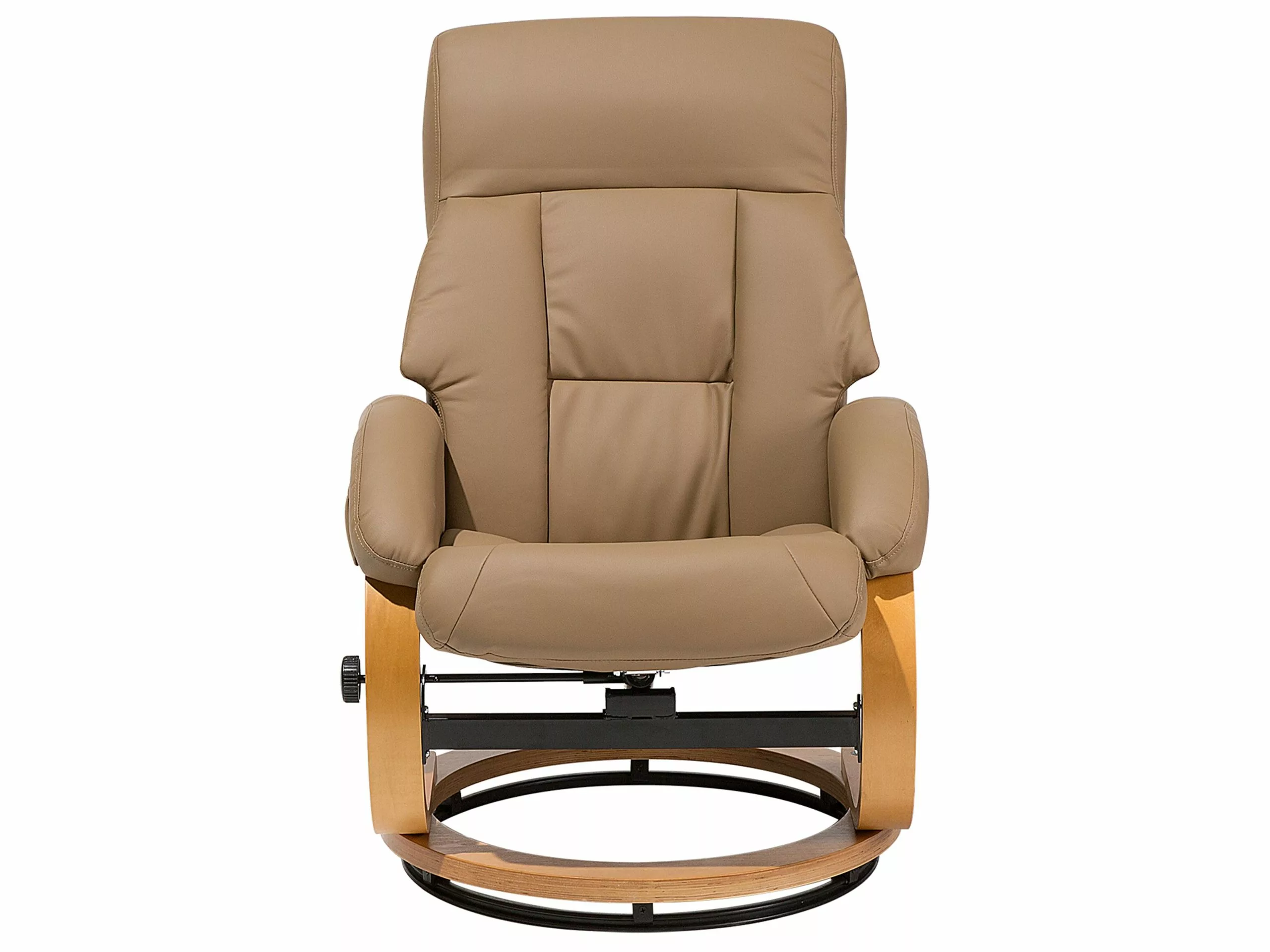 Beliani Massagestoel Met Hocker Kunstleer Beige FORCE - Afbeelding 6