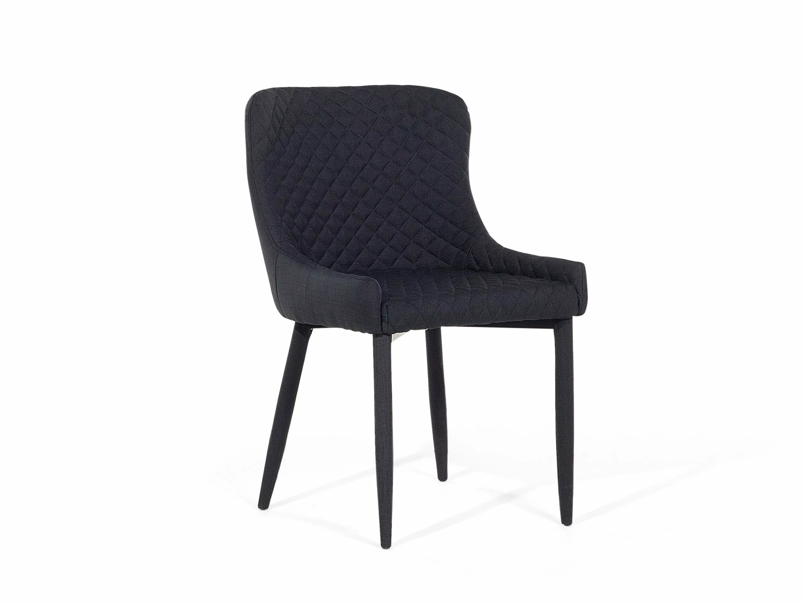 Beliani Eetkamerstoel Set Van 2 Stof Zwart SOLANO - Afbeelding 4