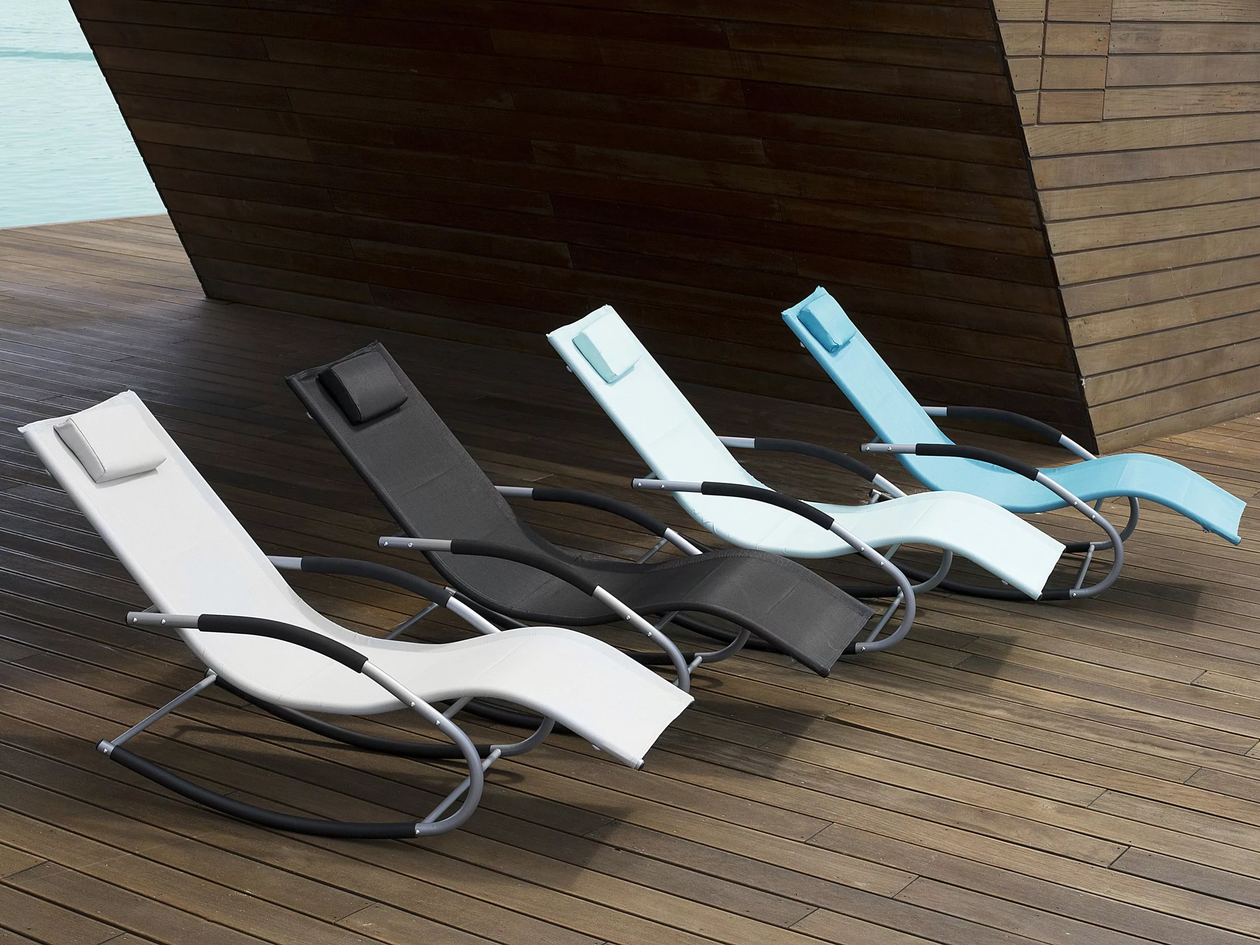 Beliani Ligstoel Staal Turquoise CARANO - Afbeelding 3