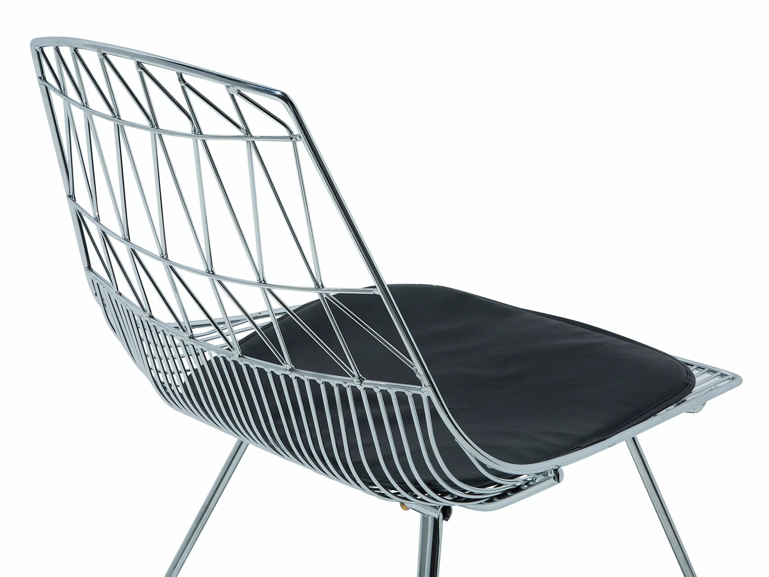 Beliani Eetkamerstoel Set Van 2 Metaal Zilver HARLAN - Afbeelding 5