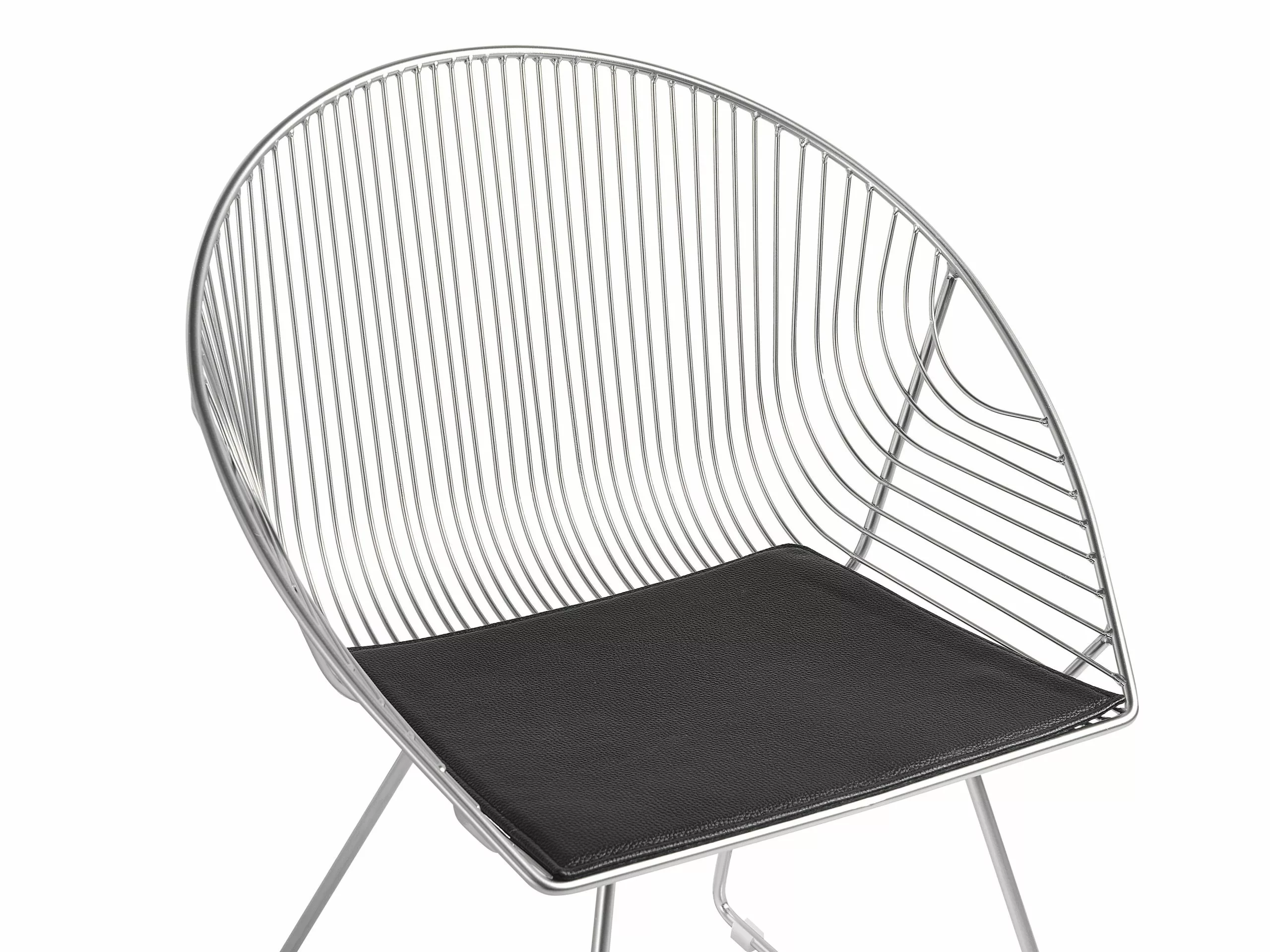 Beliani Eetkamerstoel Set Van 2 Metaal Zilver AURORA 7 Beliani Eetkamerstoel Set Van 2 Metaal Zilver AURORA - Afbeelding 5