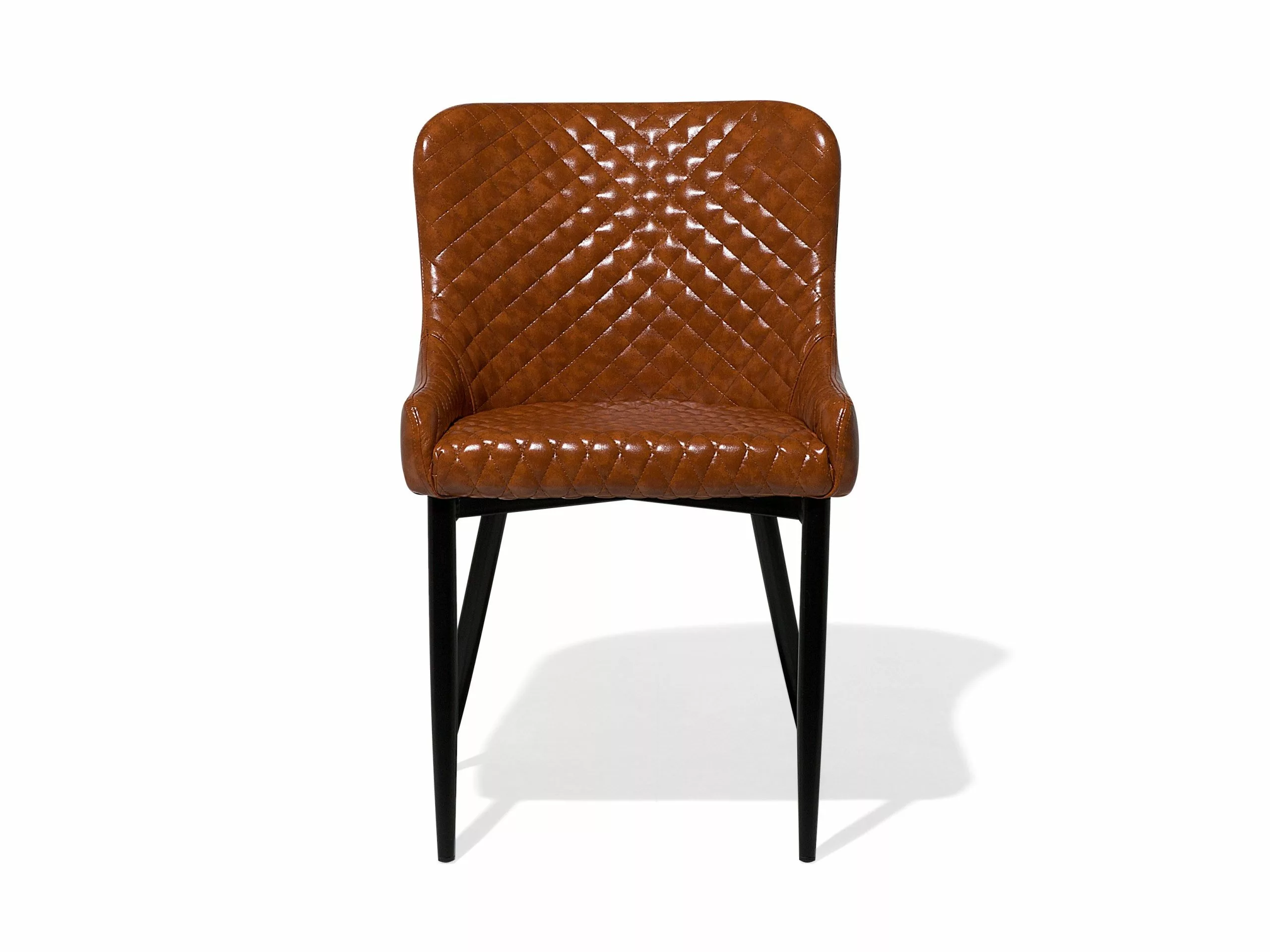 Beliani Eetkamerstoel Set Van 2 Kunstleer Bruin SOLANO - Afbeelding 3