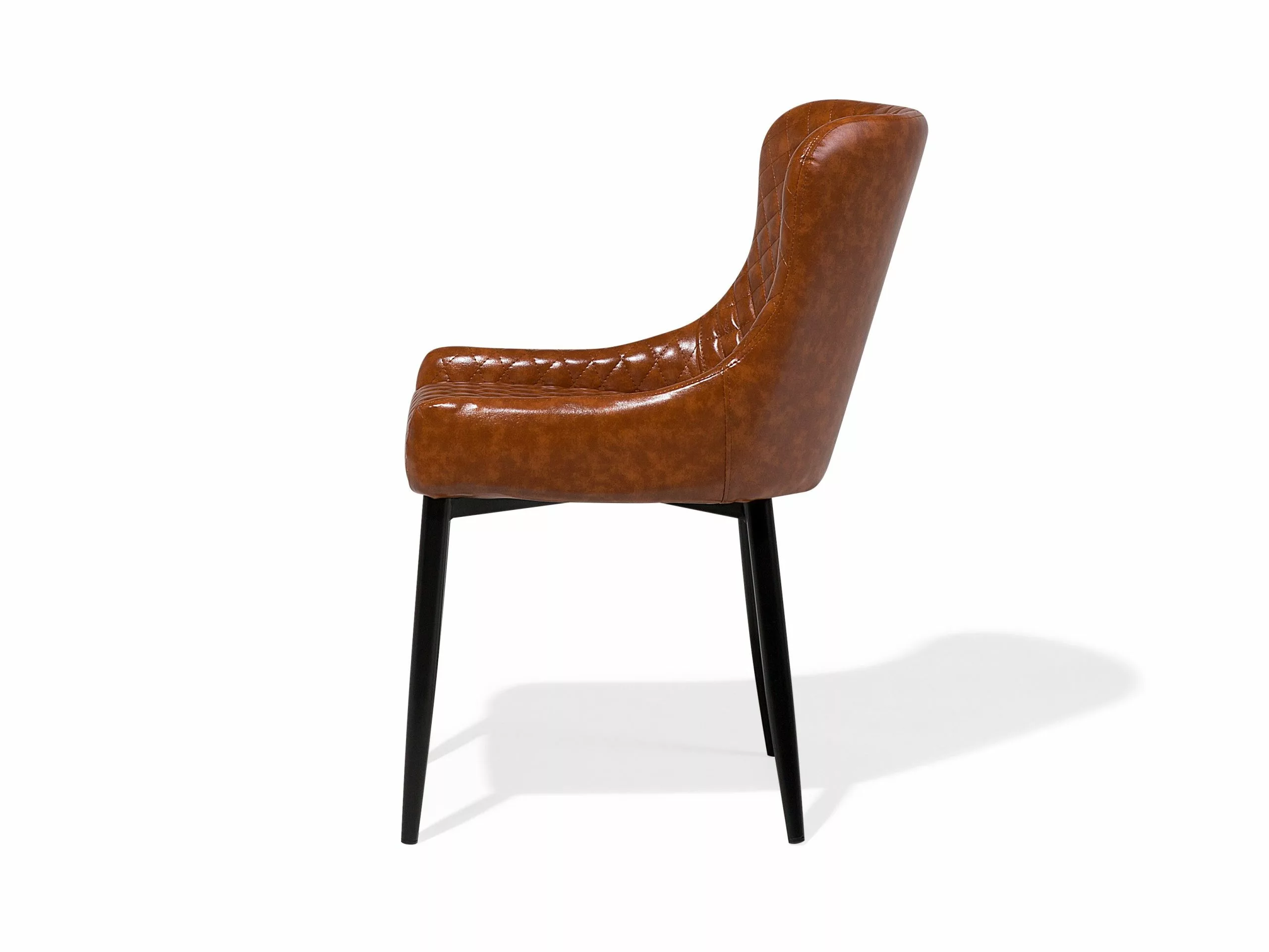 Beliani Eetkamerstoel Set Van 2 Kunstleer Bruin SOLANO - Afbeelding 5