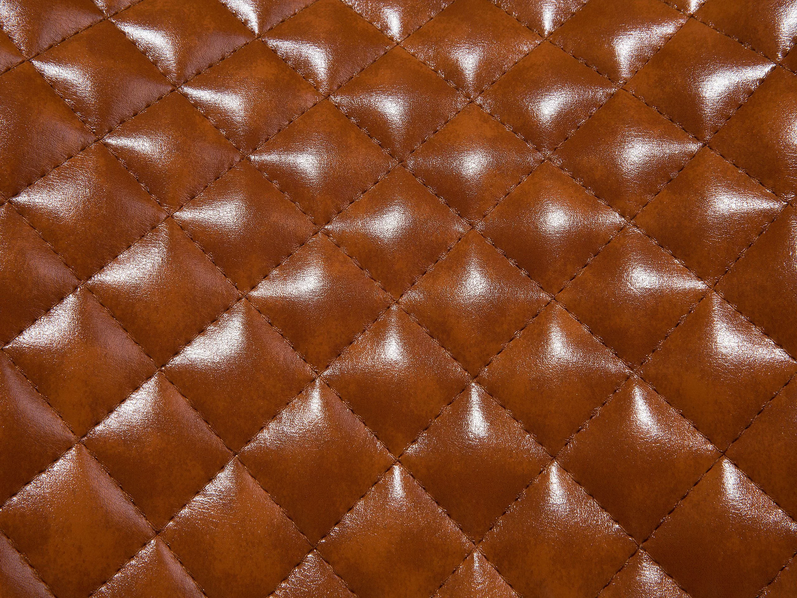 Beliani Eetkamerstoel Set Van 2 Kunstleer Bruin SOLANO - Afbeelding 8