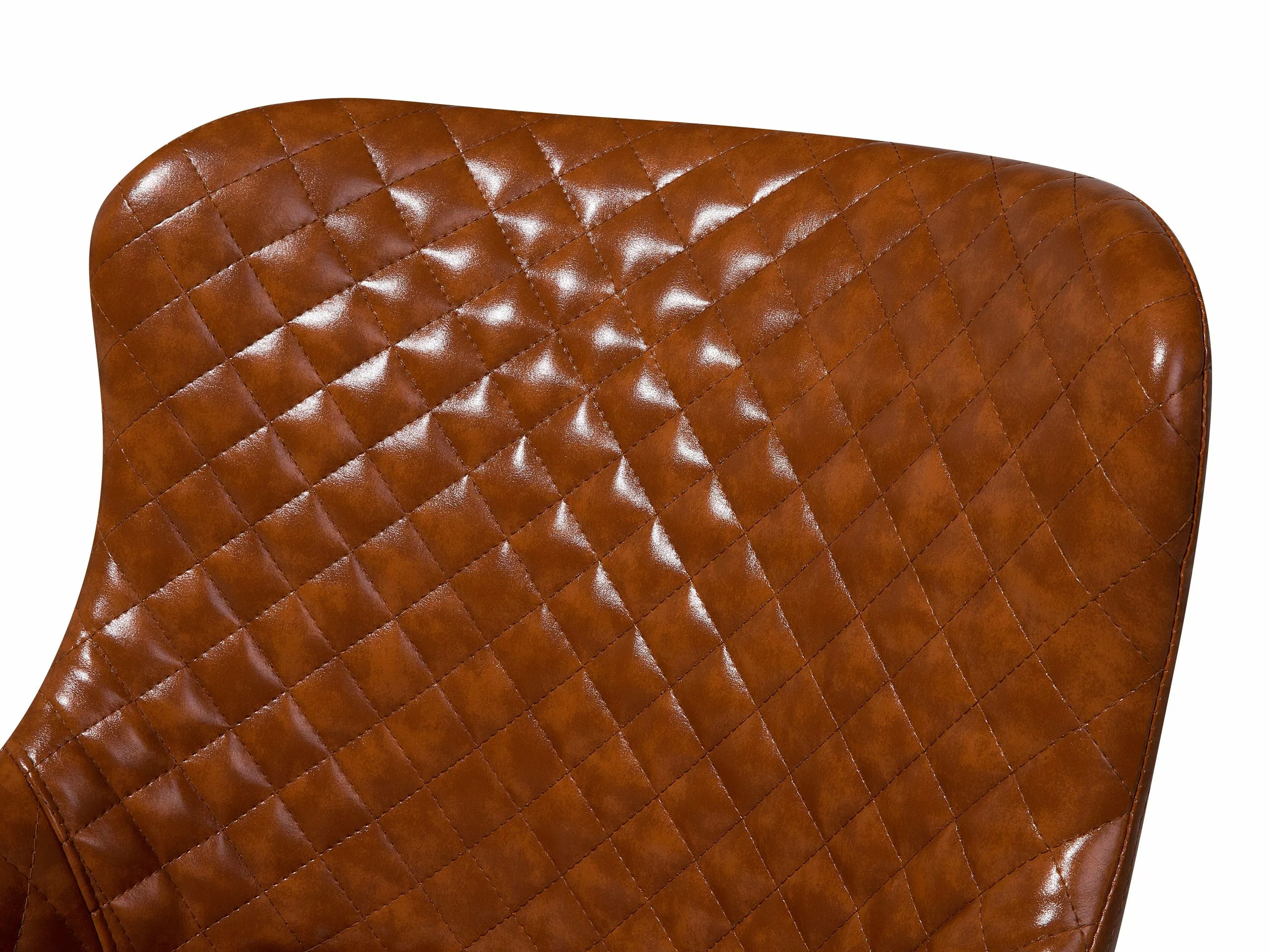 Beliani Eetkamerstoel Set Van 2 Kunstleer Bruin SOLANO - Afbeelding 9