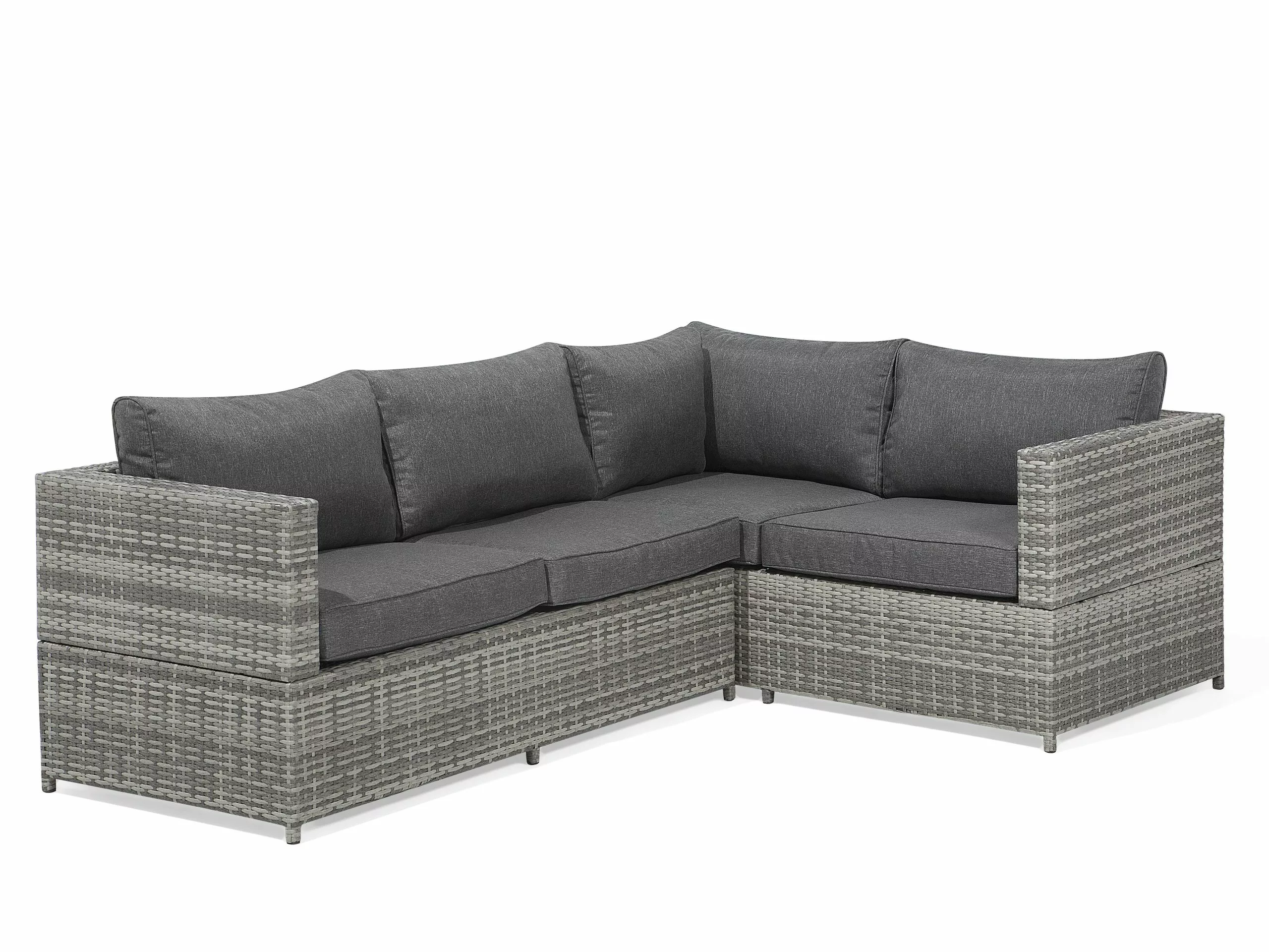 Beliani Loungeset 4-zits Rotan Grijs AVOLA - Afbeelding 5