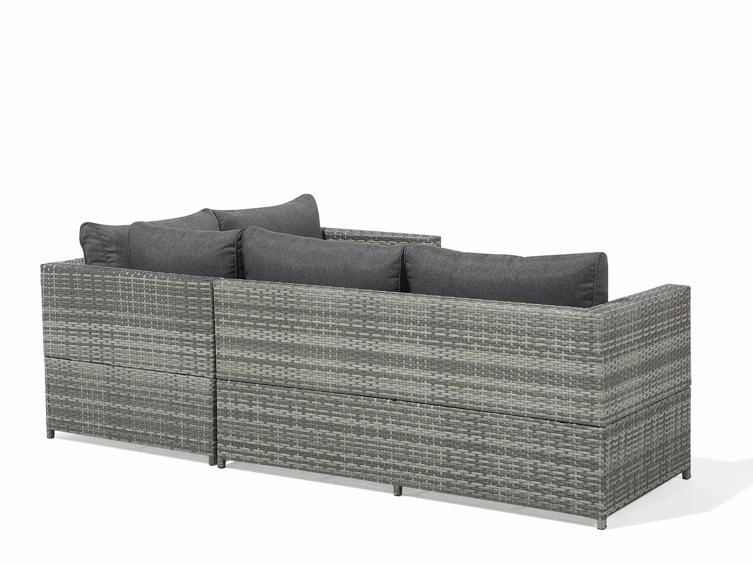 Beliani Loungeset 4-zits Rotan Grijs AVOLA - Afbeelding 9