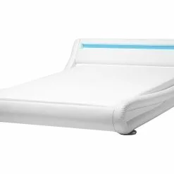 Beliani Waterbed Kunstleer Wit Met LED Multicolor In Diverse Formaten AVIGNON