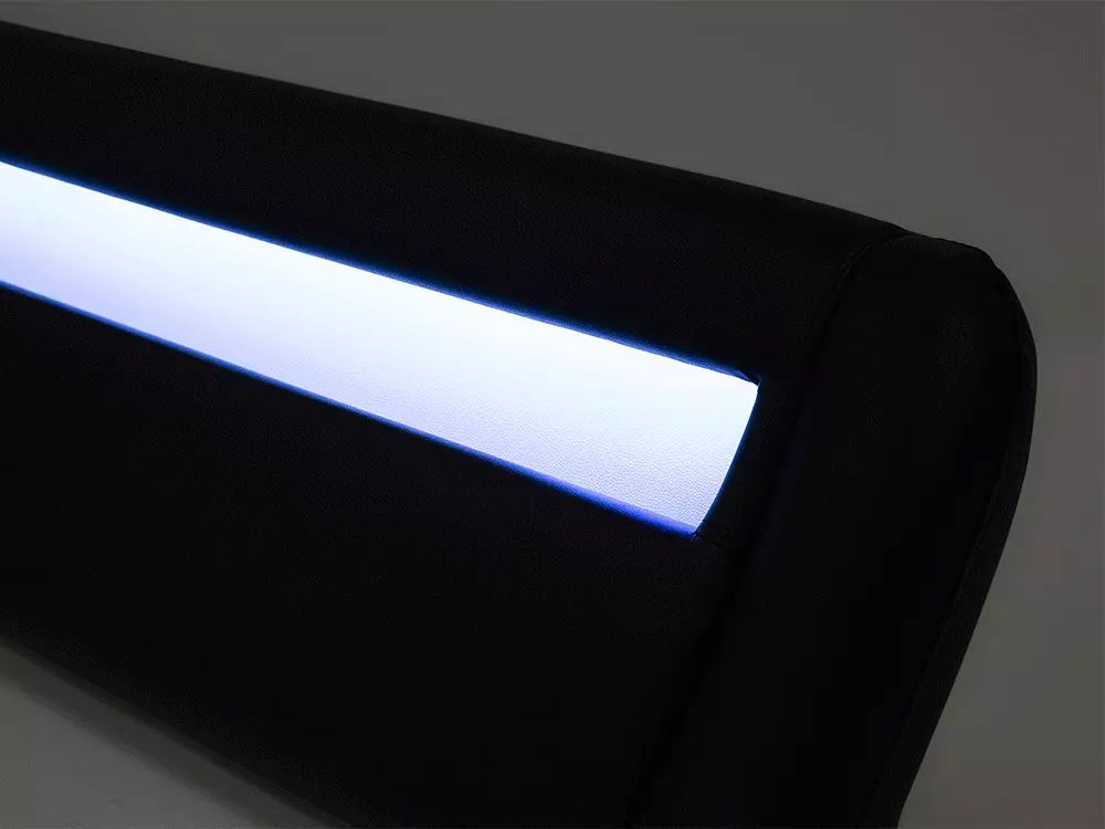 Beliani Waterbed Kunstleer Zwart Met LED Multicolor In Diverse Formaten AVIGNON - Afbeelding 4