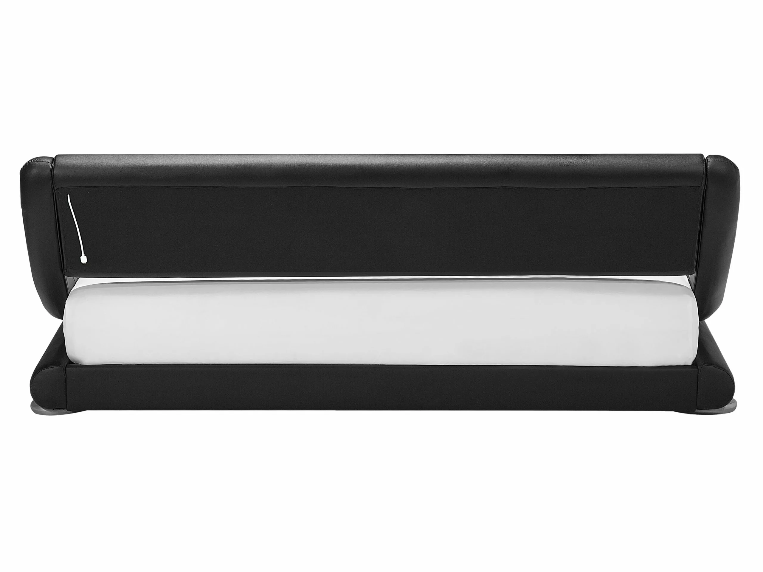 Beliani Waterbed Kunstleer Zwart Met LED Multicolor In Diverse Formaten AVIGNON - Afbeelding 8