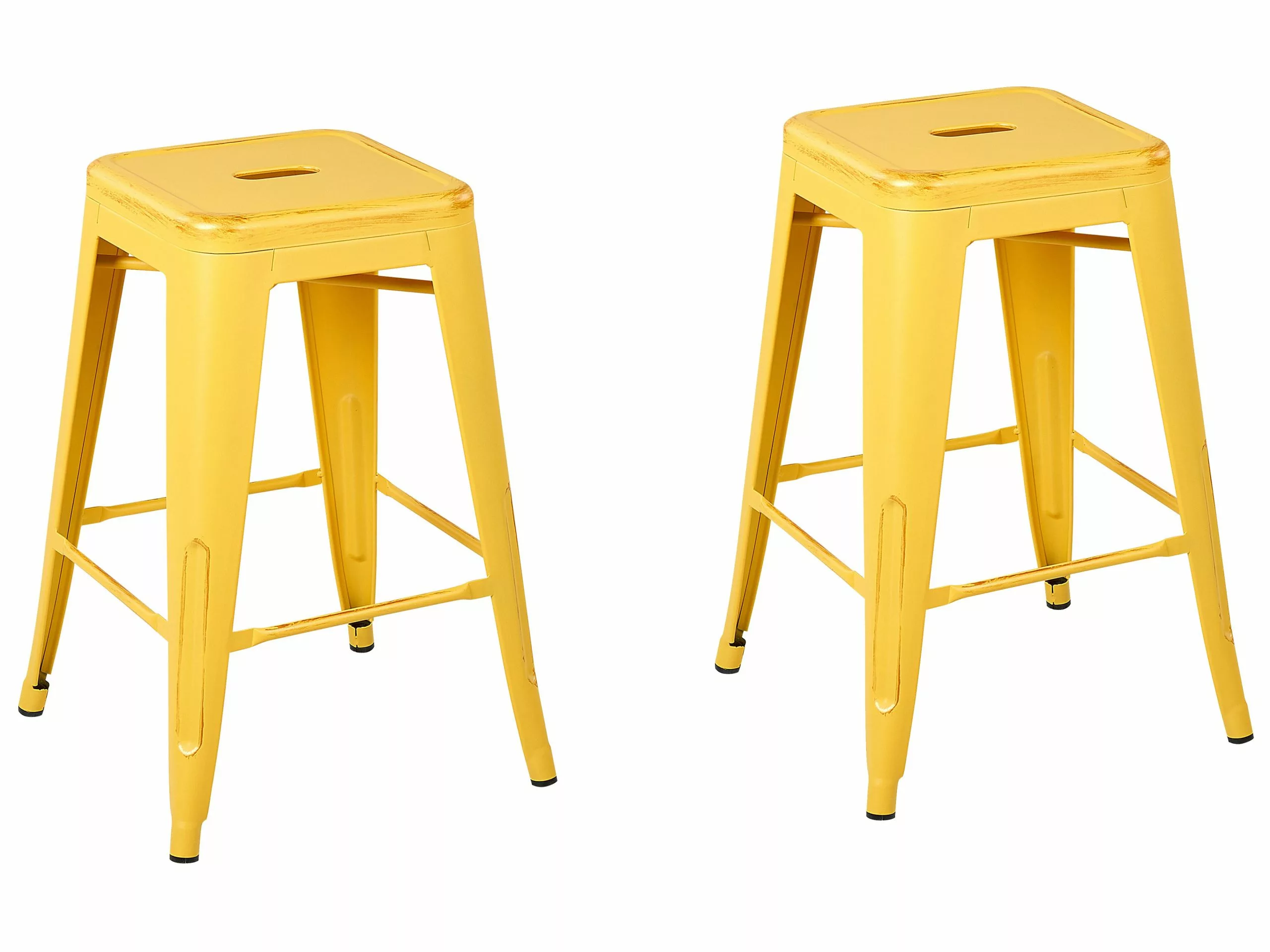 Beliani Barkruk Set Van 2 Metaal Geel/goud CABRILLO M 3 Beliani Barkruk Set Van 2 Metaal Geel/goud CABRILLO M